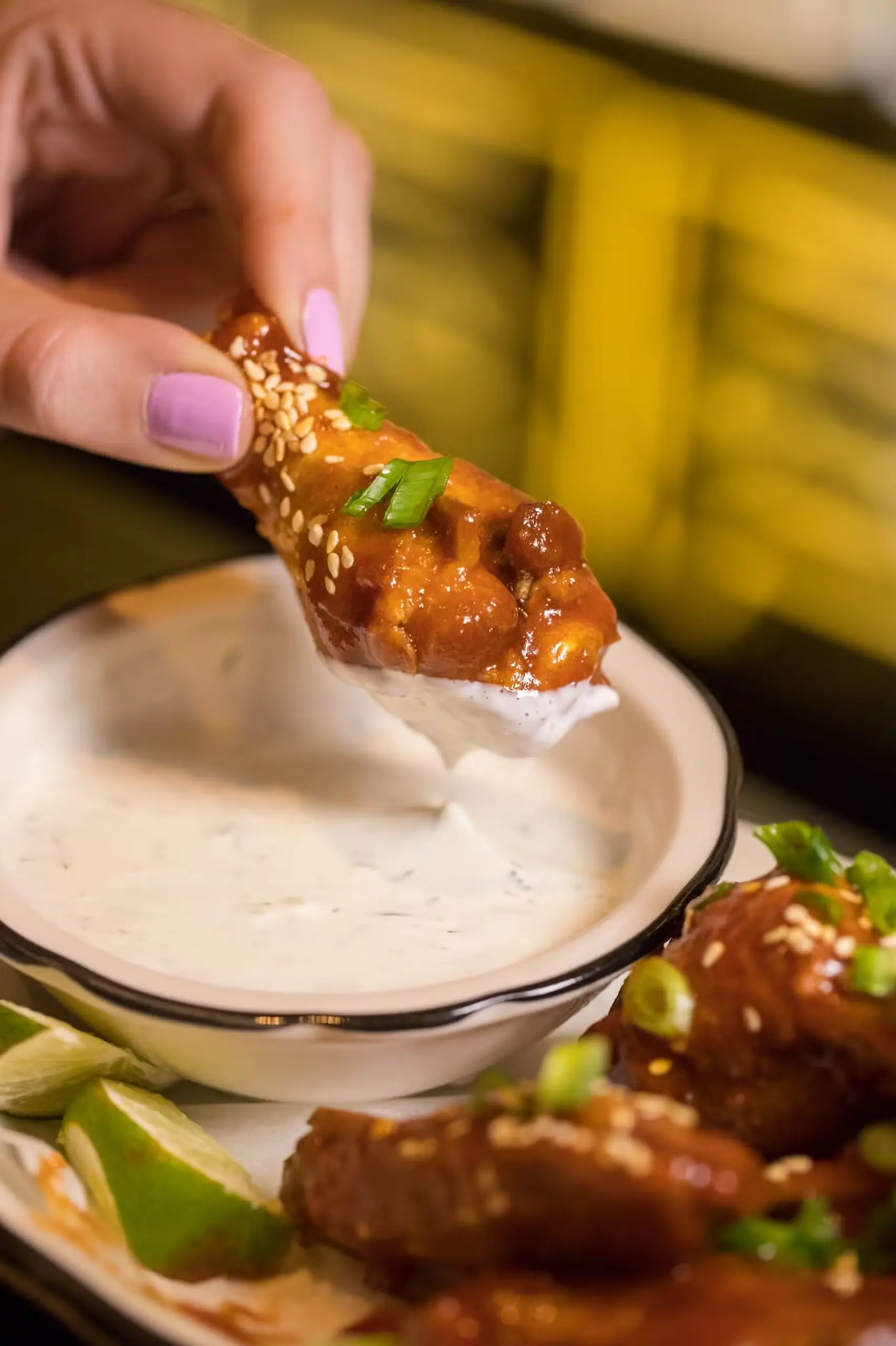 Freakshakes mile-high burgers Black Tap's spicy Korean wings buttermilk-dill dressing