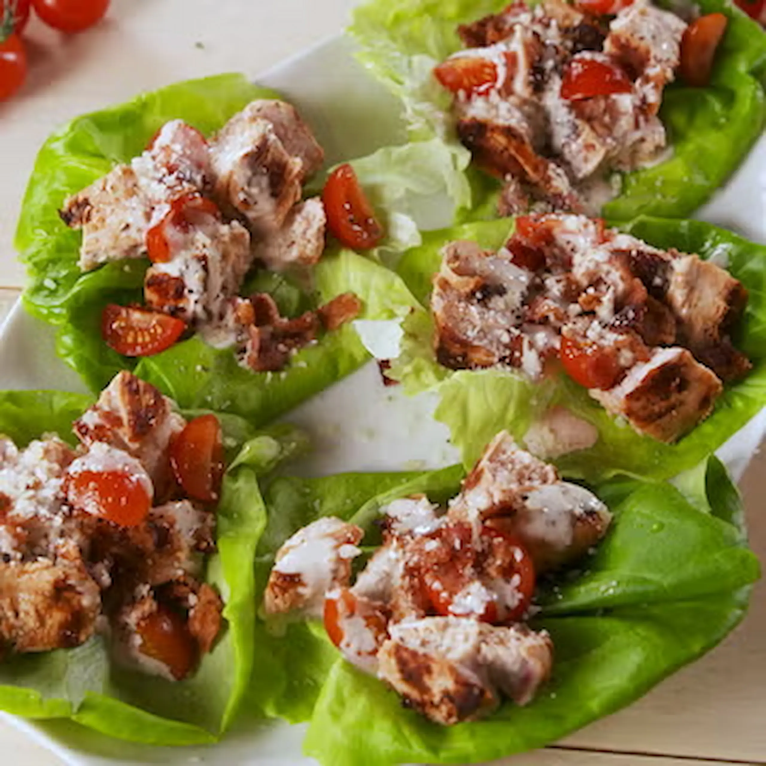 Chicken Caesar Lettuce Wraps