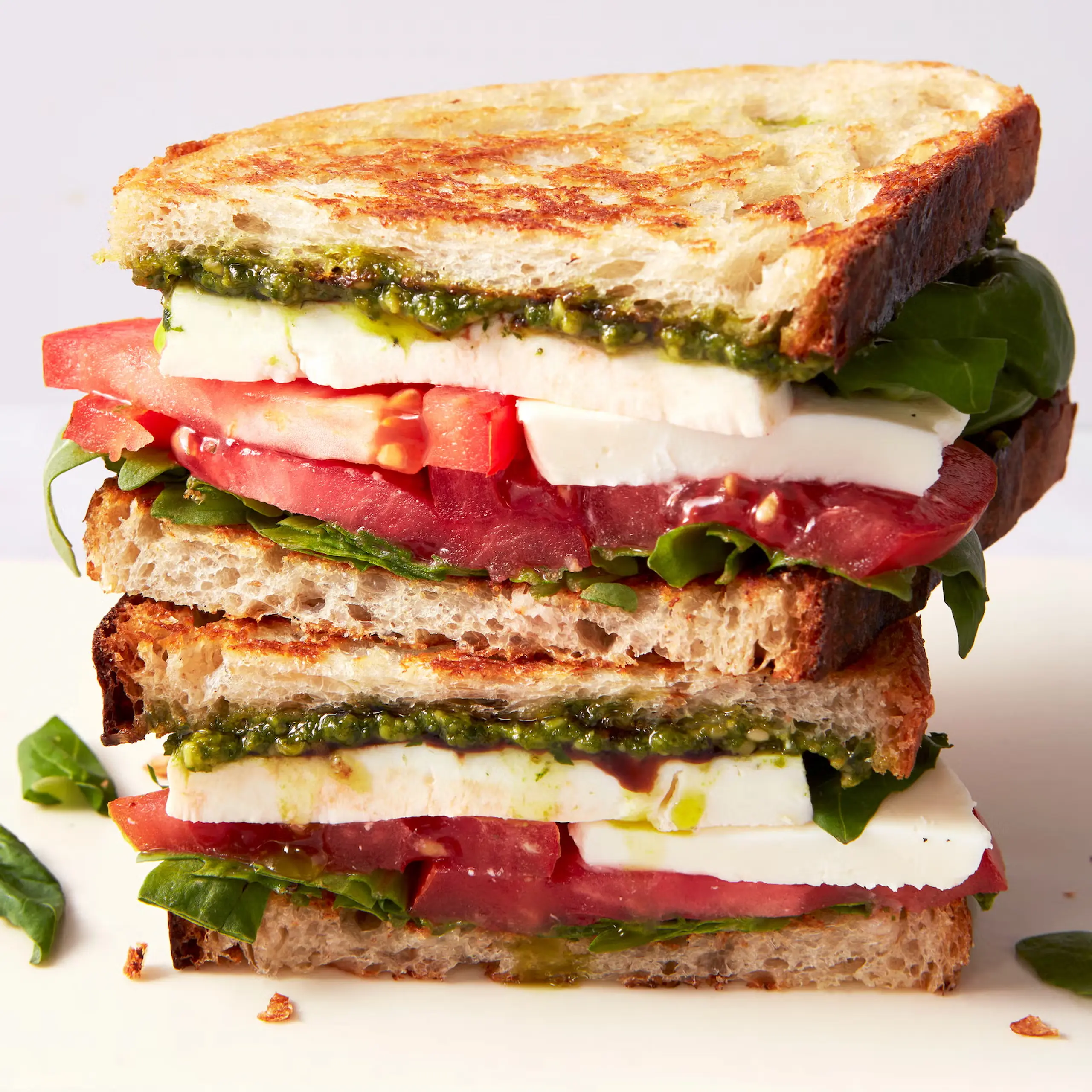 caprese sandwich tomato basil pesto balsamic mozzarella