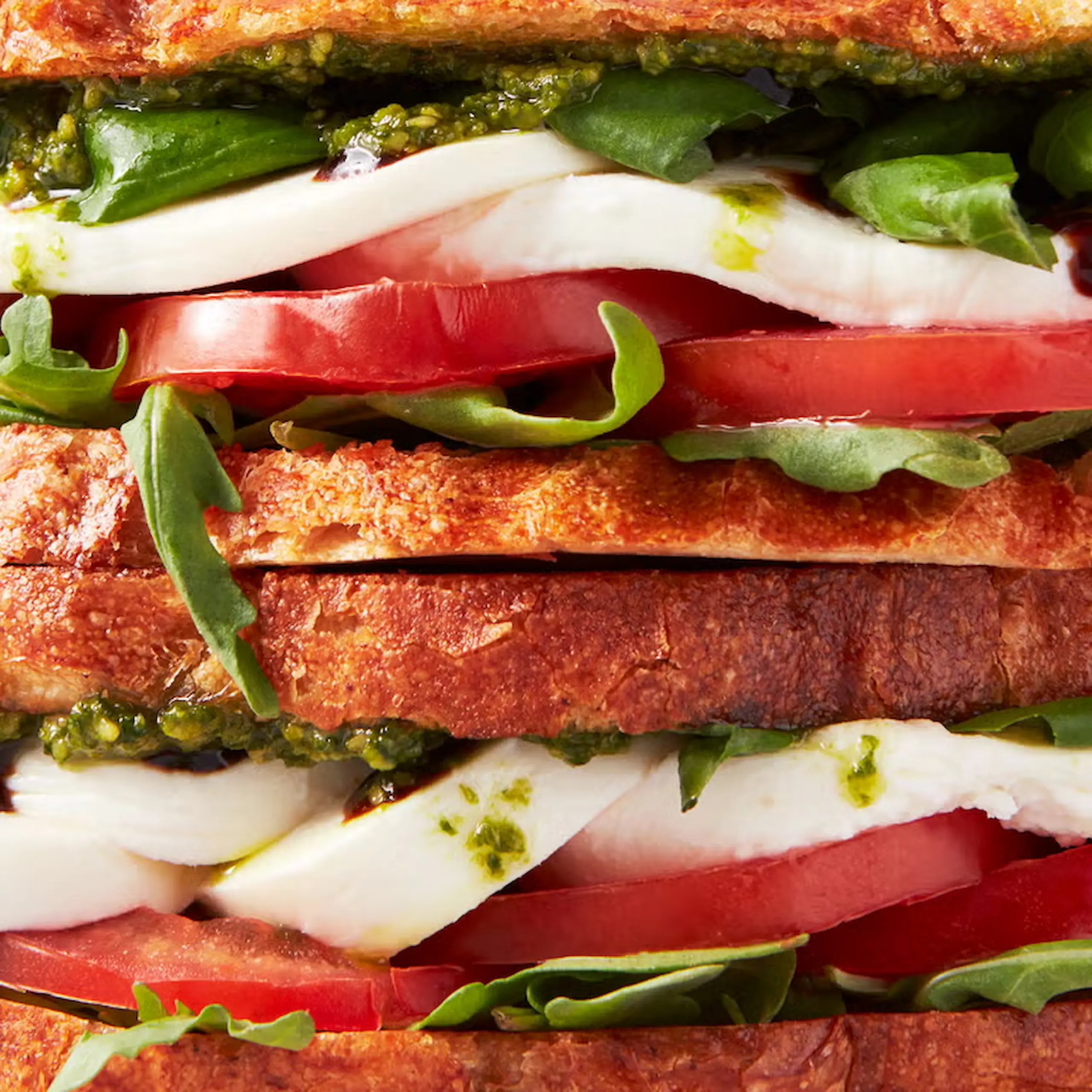 caprese sandwich tomato basil pesto balsamic mozzarella