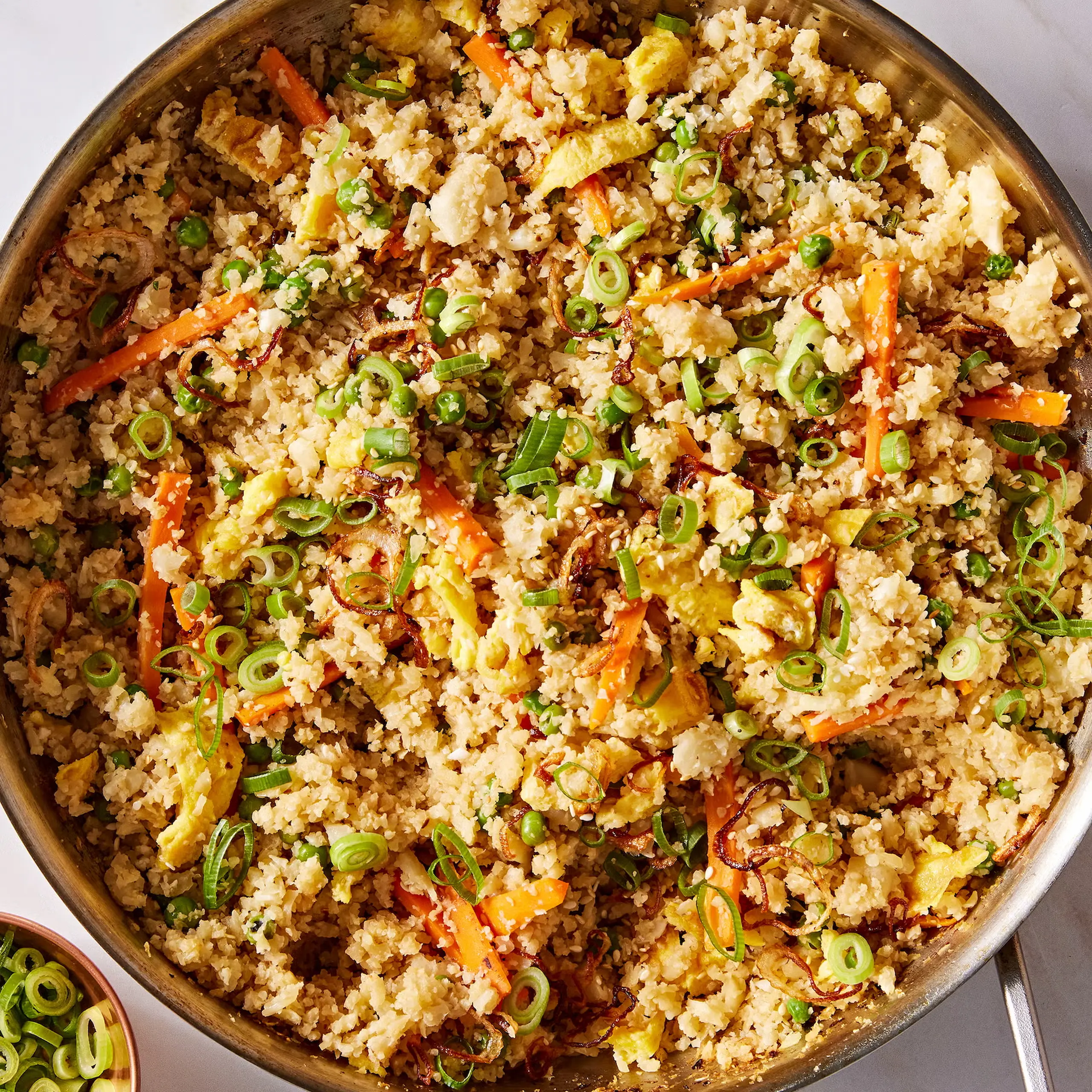 Low-Carb Cauliflower Fried Rice In A Bowl
