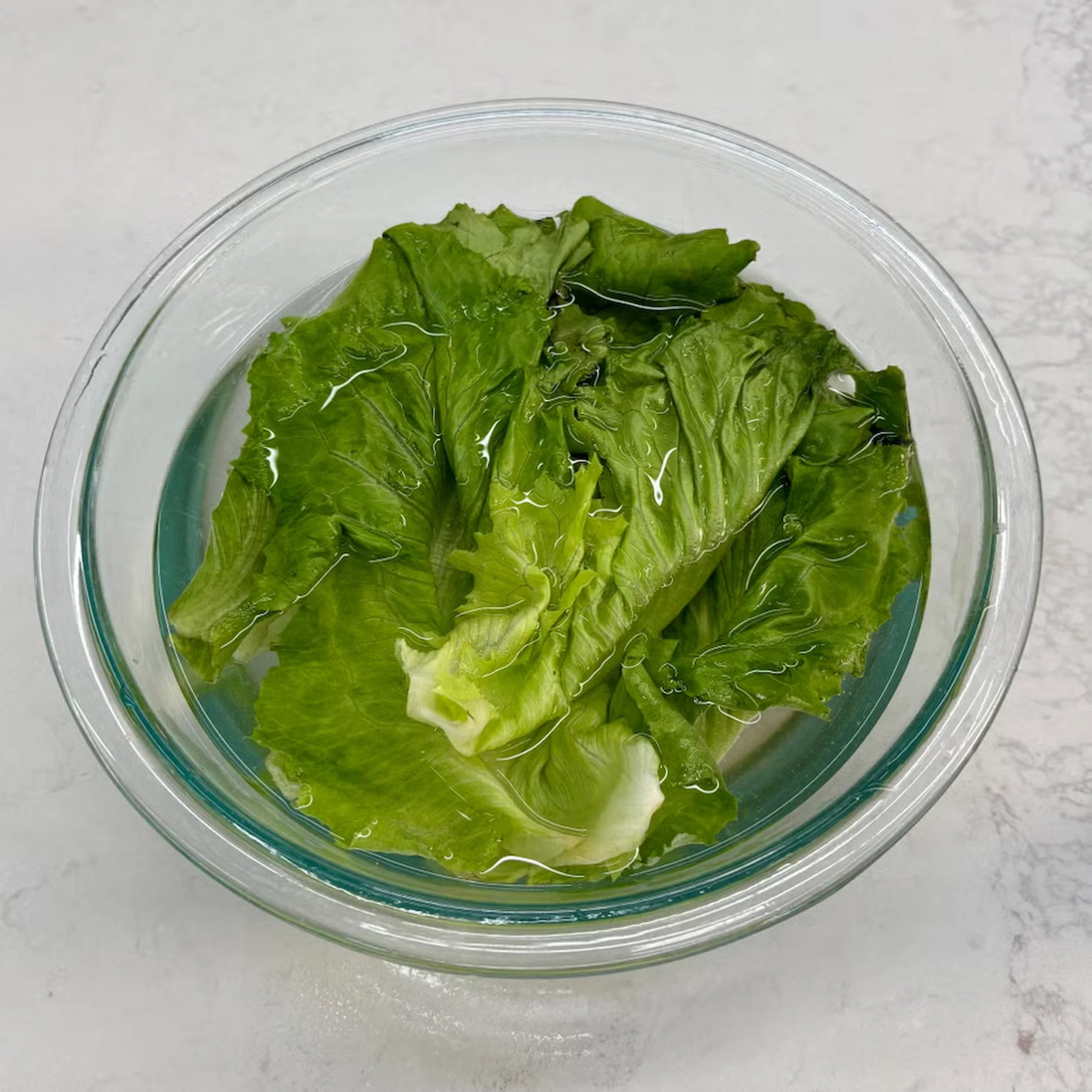 Wilted greens in hot water