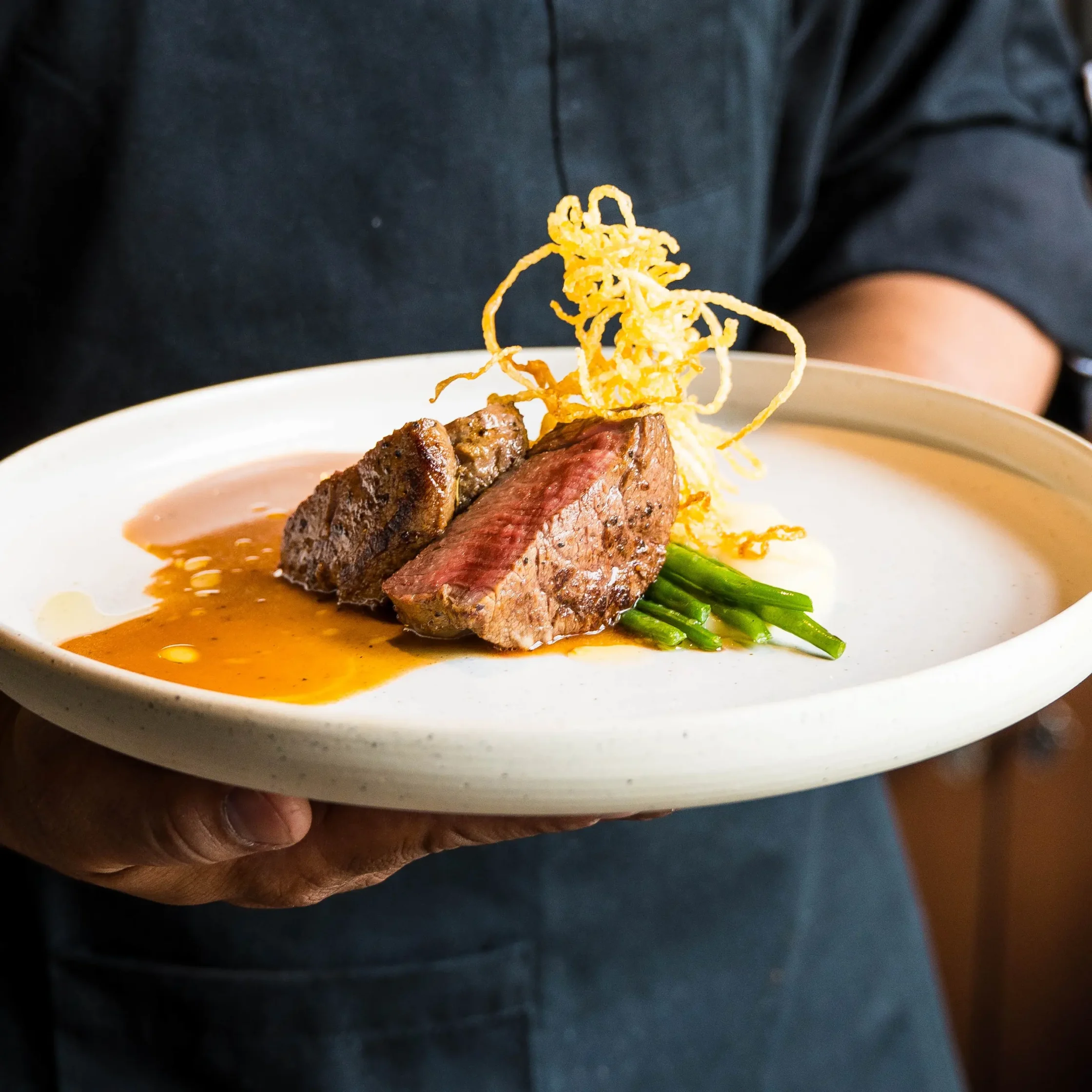 Grilled Beef Tenderloin Aux Piovre Pomme Puree by chef Miner del Mundo