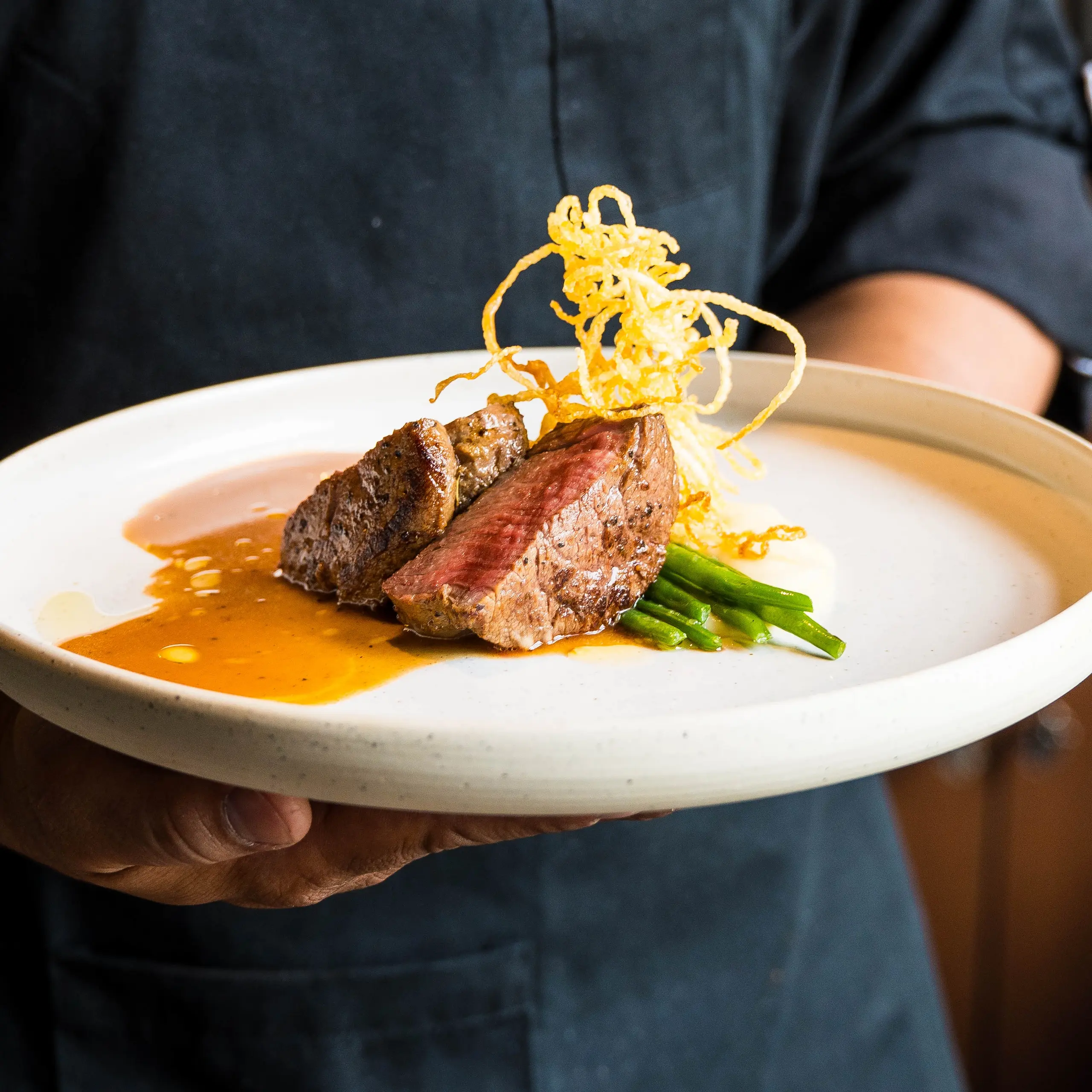 Grilled Beef Tenderloin Aux Piovre Pomme Puree by chef Miner del Mundo
