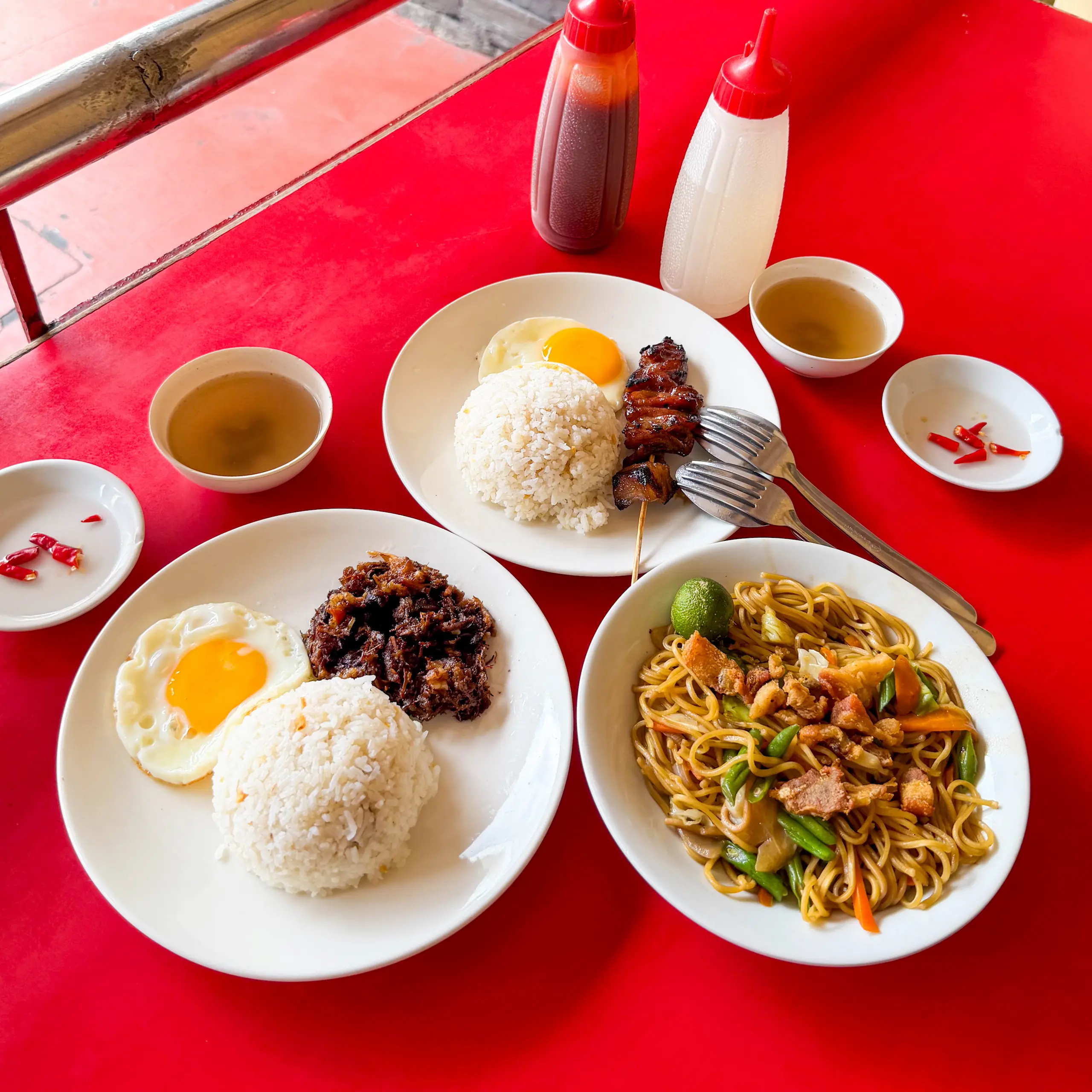 Tapsilog, Barsilog, and Pancit Canton from Maty's