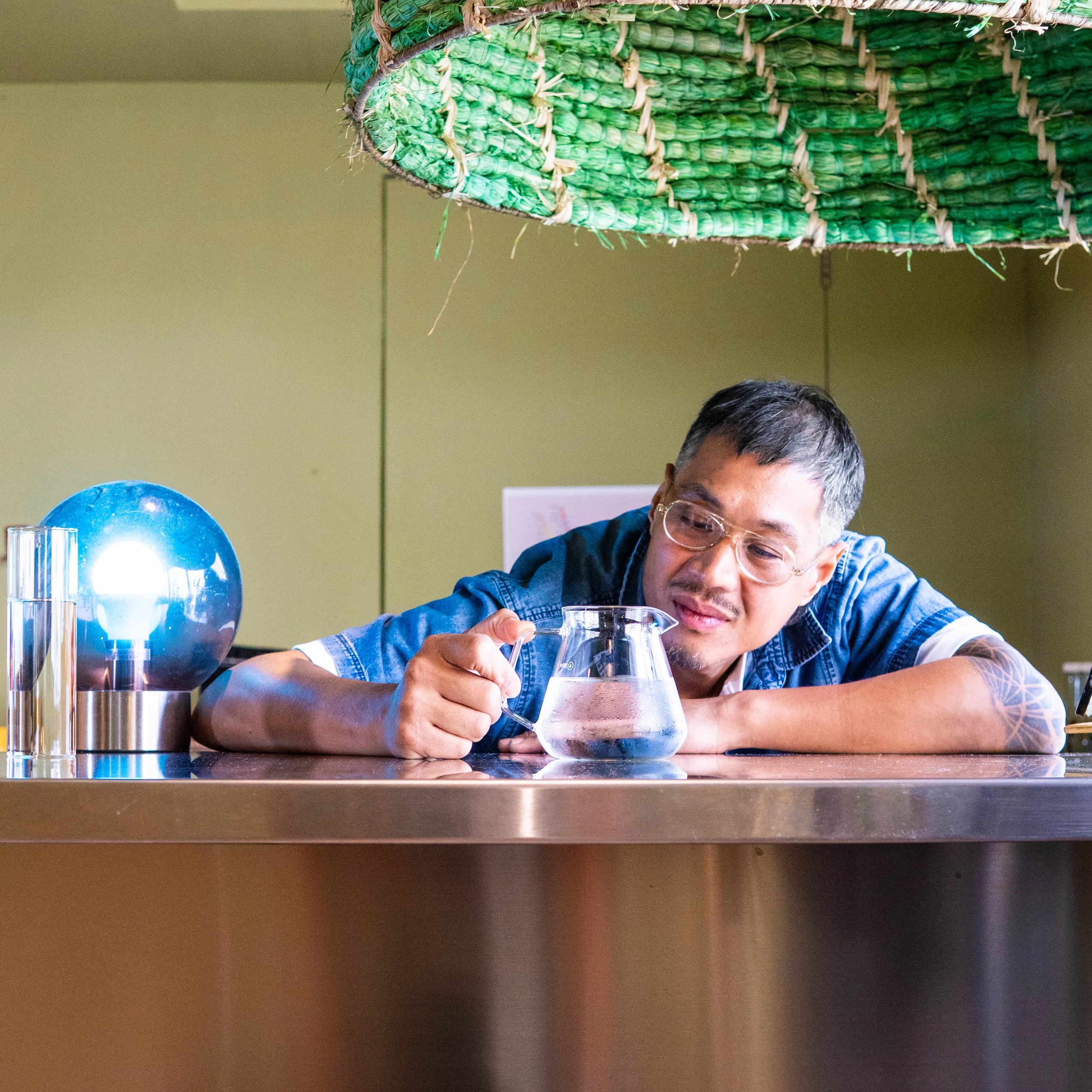 Sly Samonte, two-time Philippine National Barista champion, at the Lost Islands Center for Kape in Makati