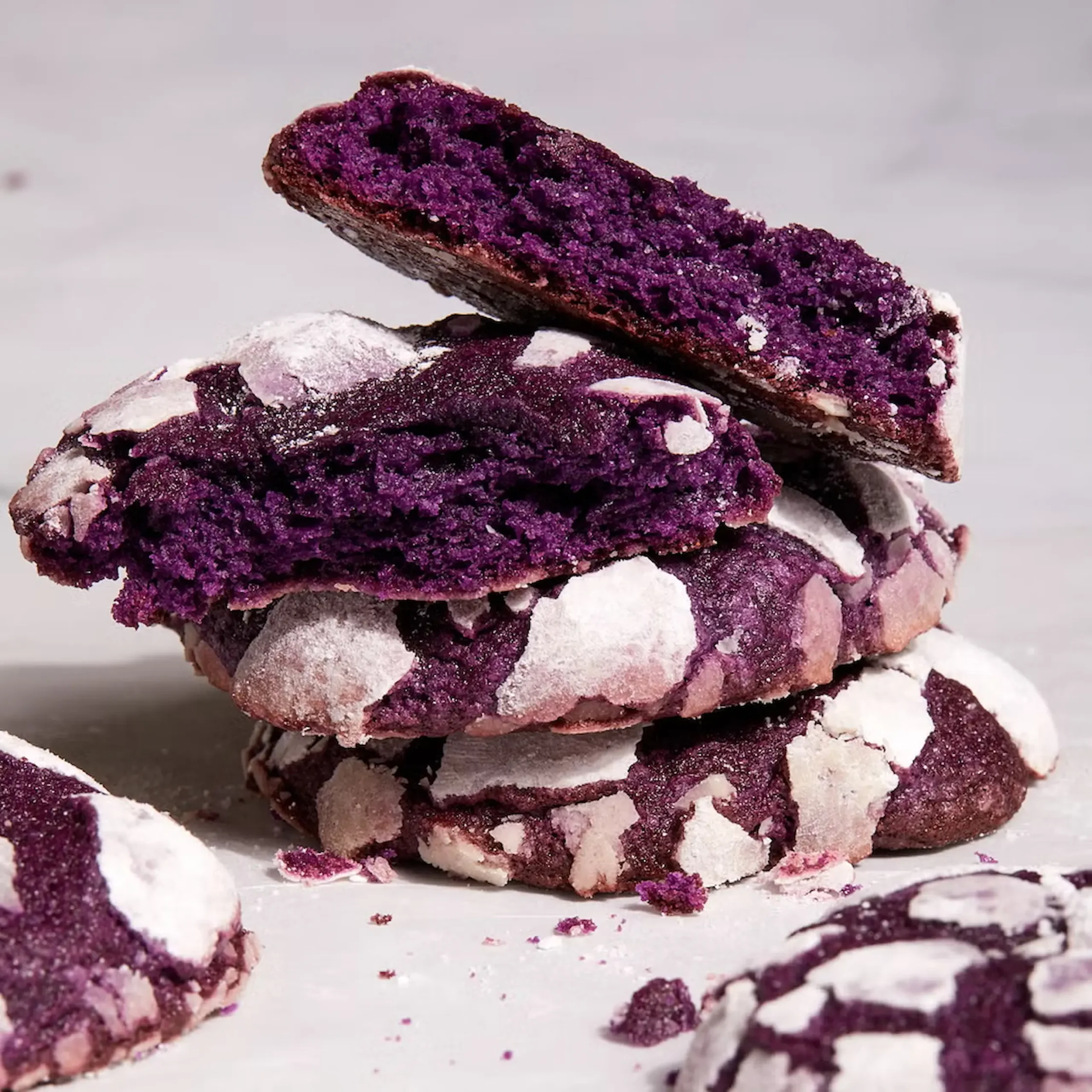 Ube Crinkle Cookies