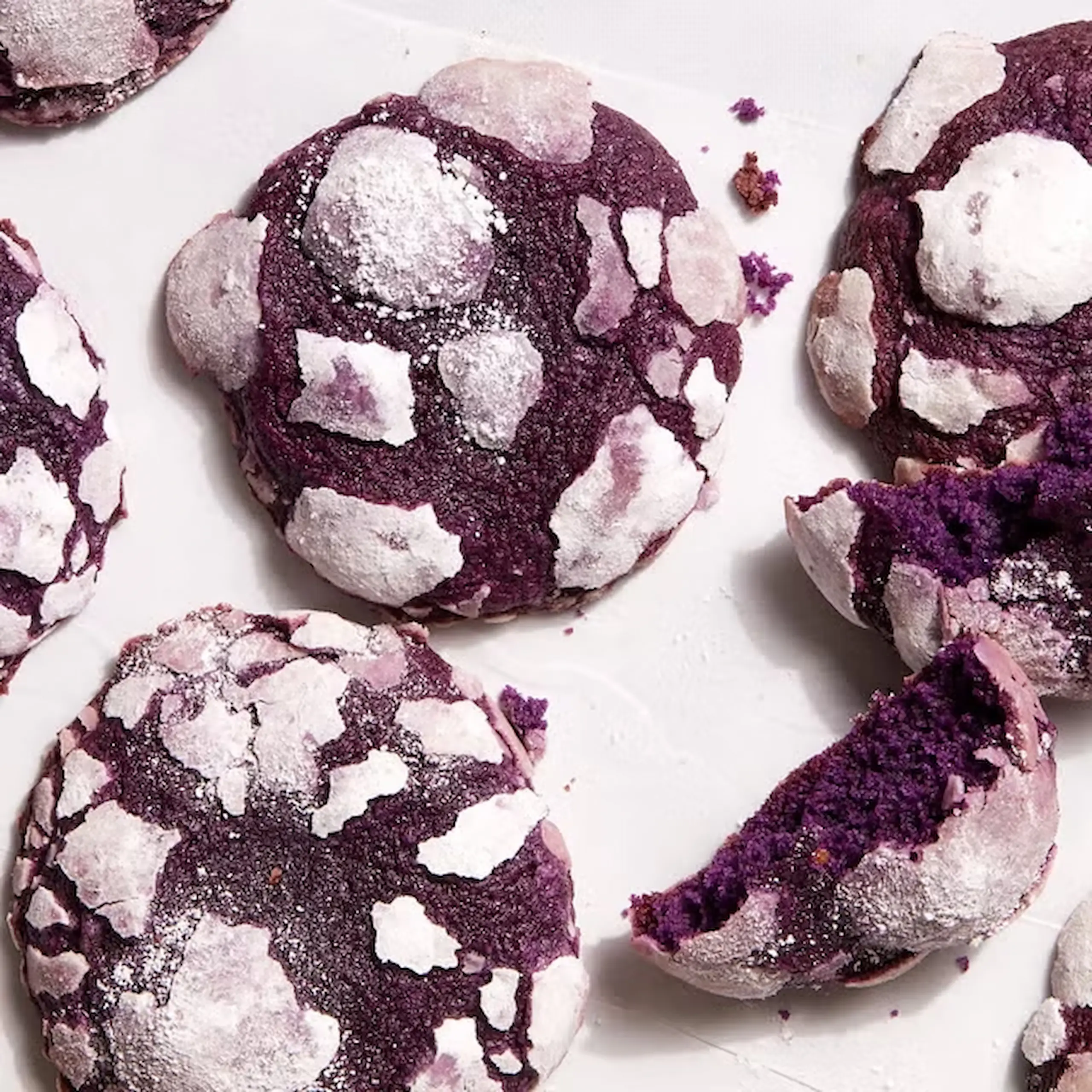 Ube Crinkle Cookies