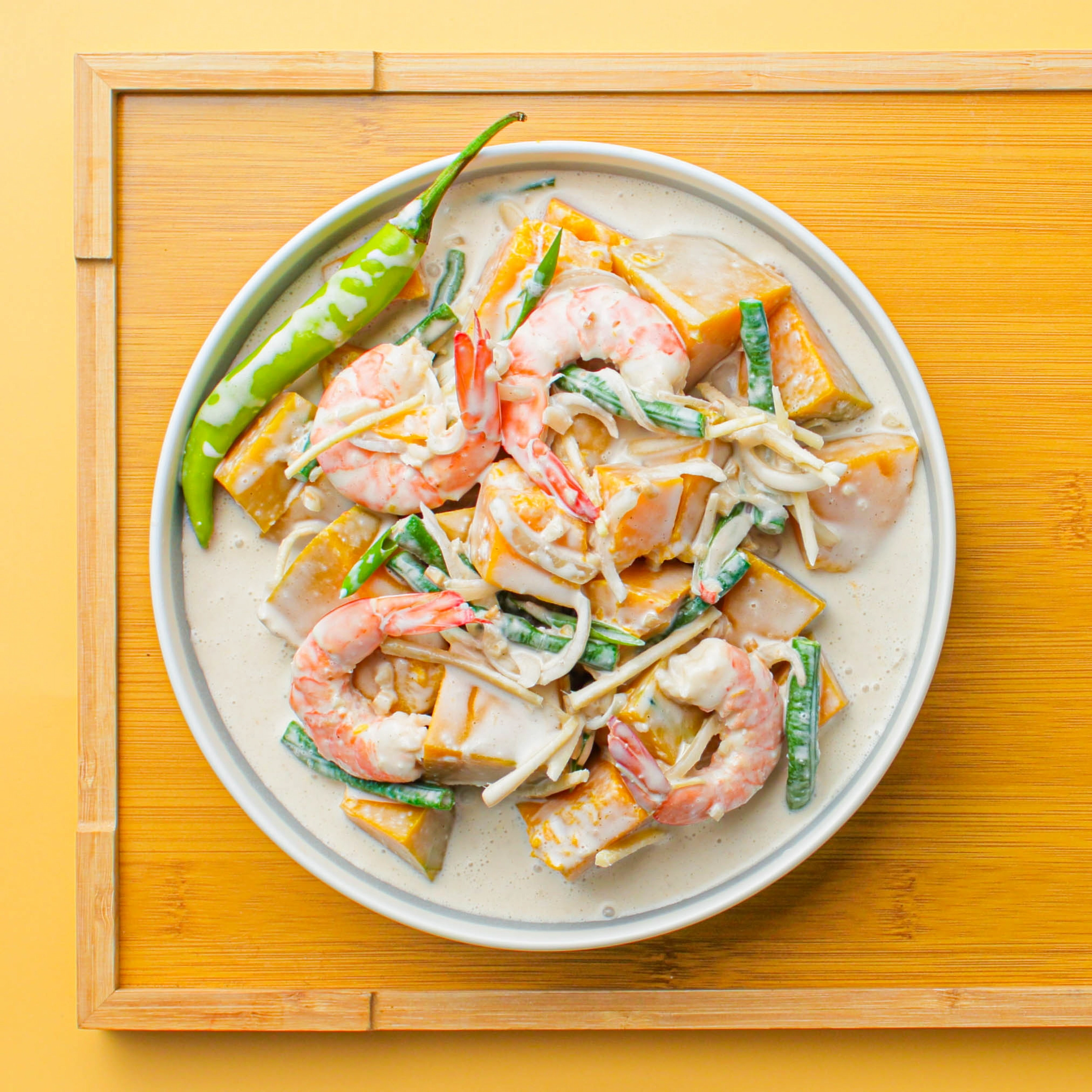 kalabasa ginataang kalabasa string beans sitaw hipon shrimp coconut milk gata