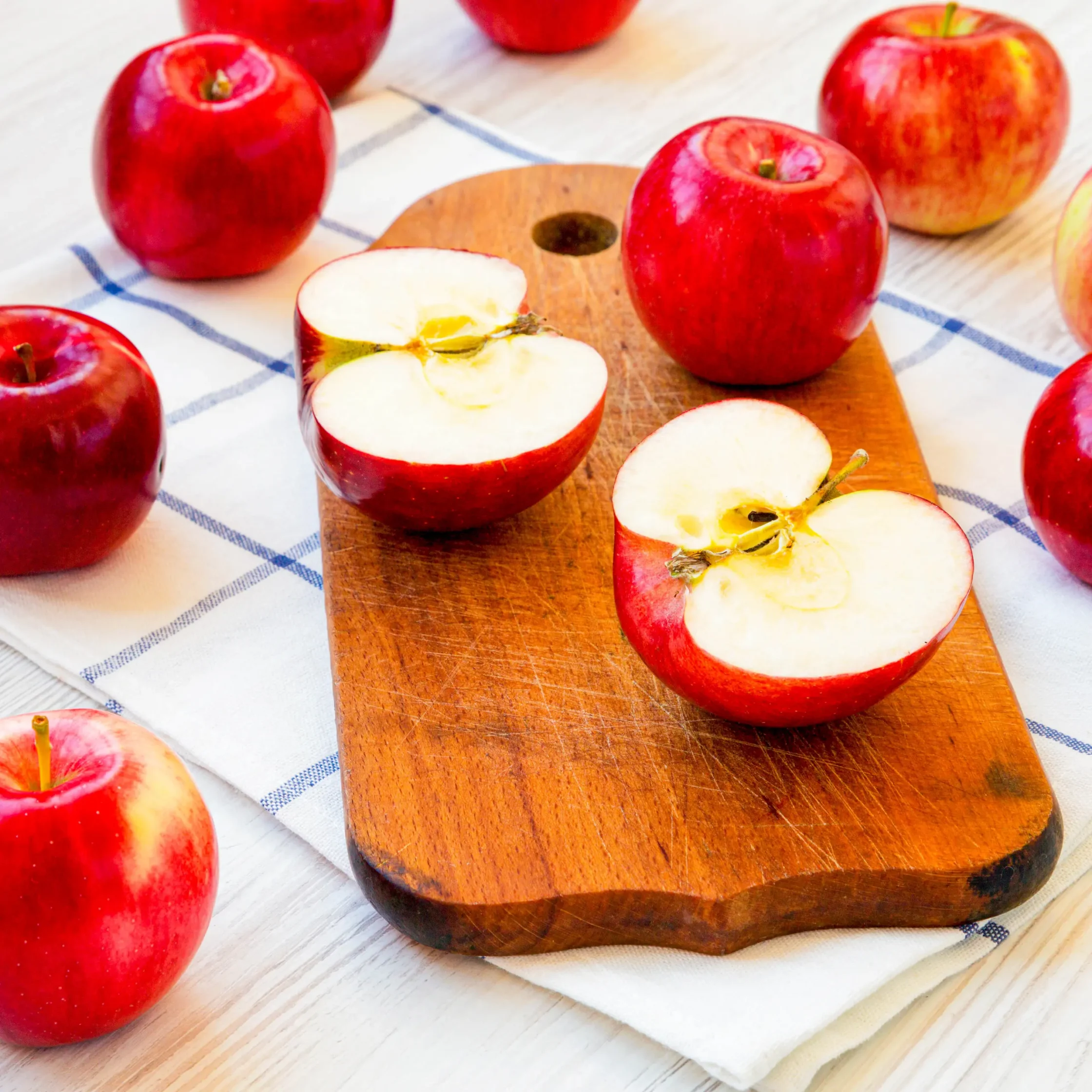 bright red apples are full of vitamins but can also cause bloating
