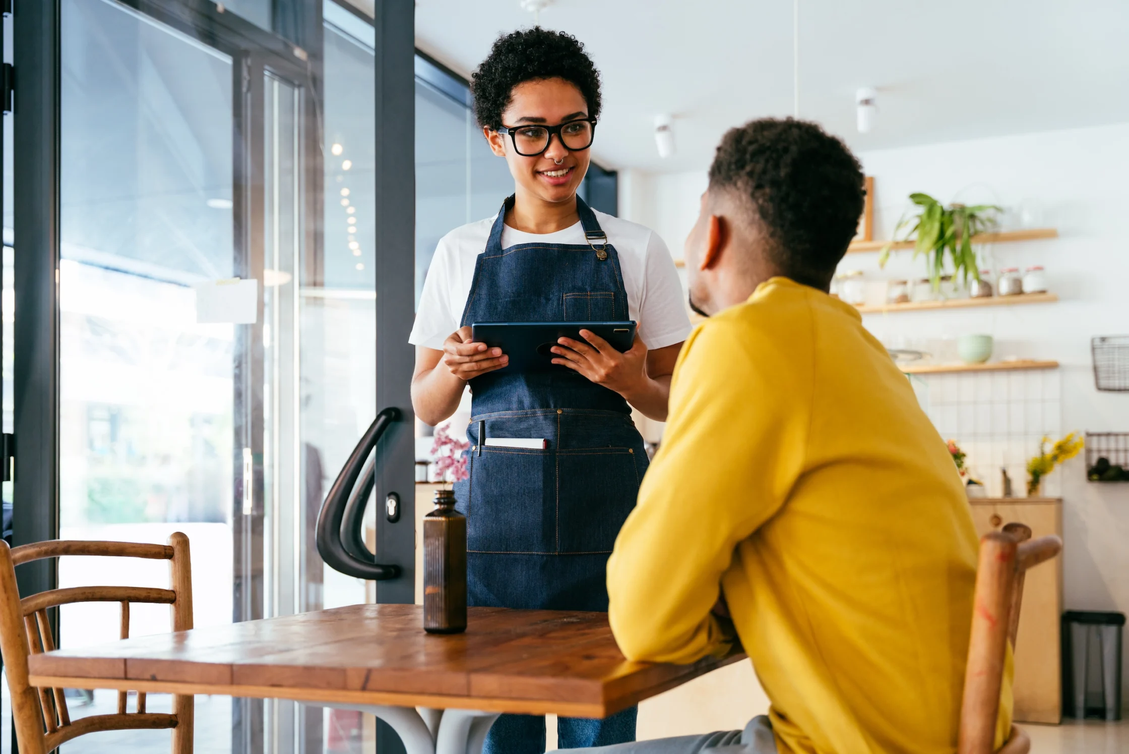 customer and waiter interacting