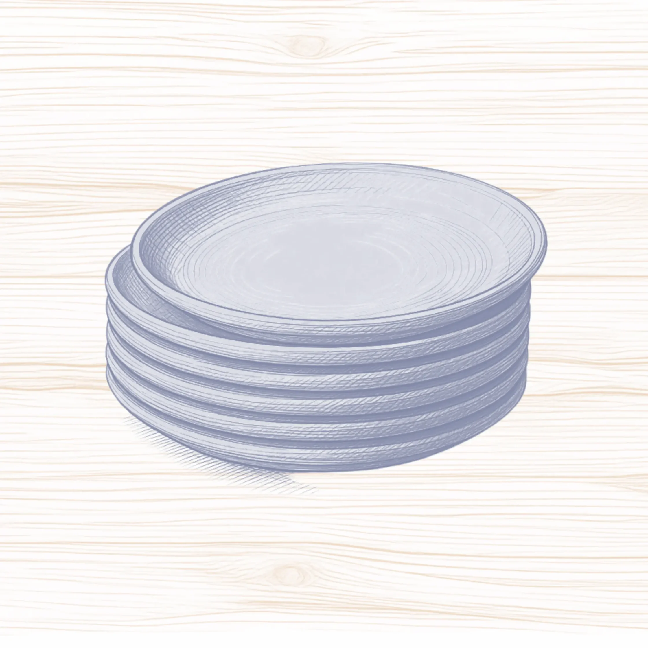 illustration of a stack of plates drawing of mga plato