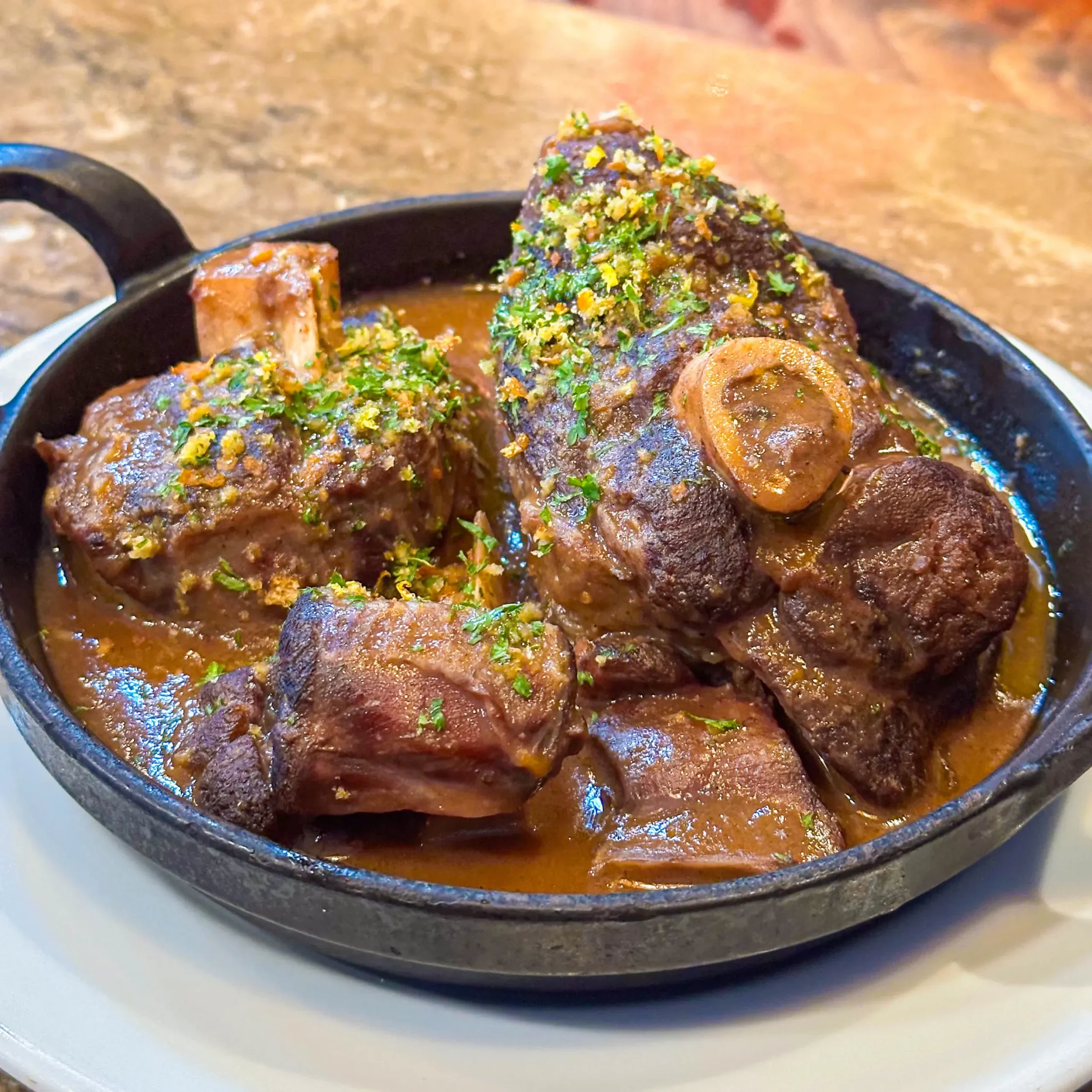 Chef J Gamboa MLA PRESS LUNCH LAMB SHANK OSSOBUCCO
