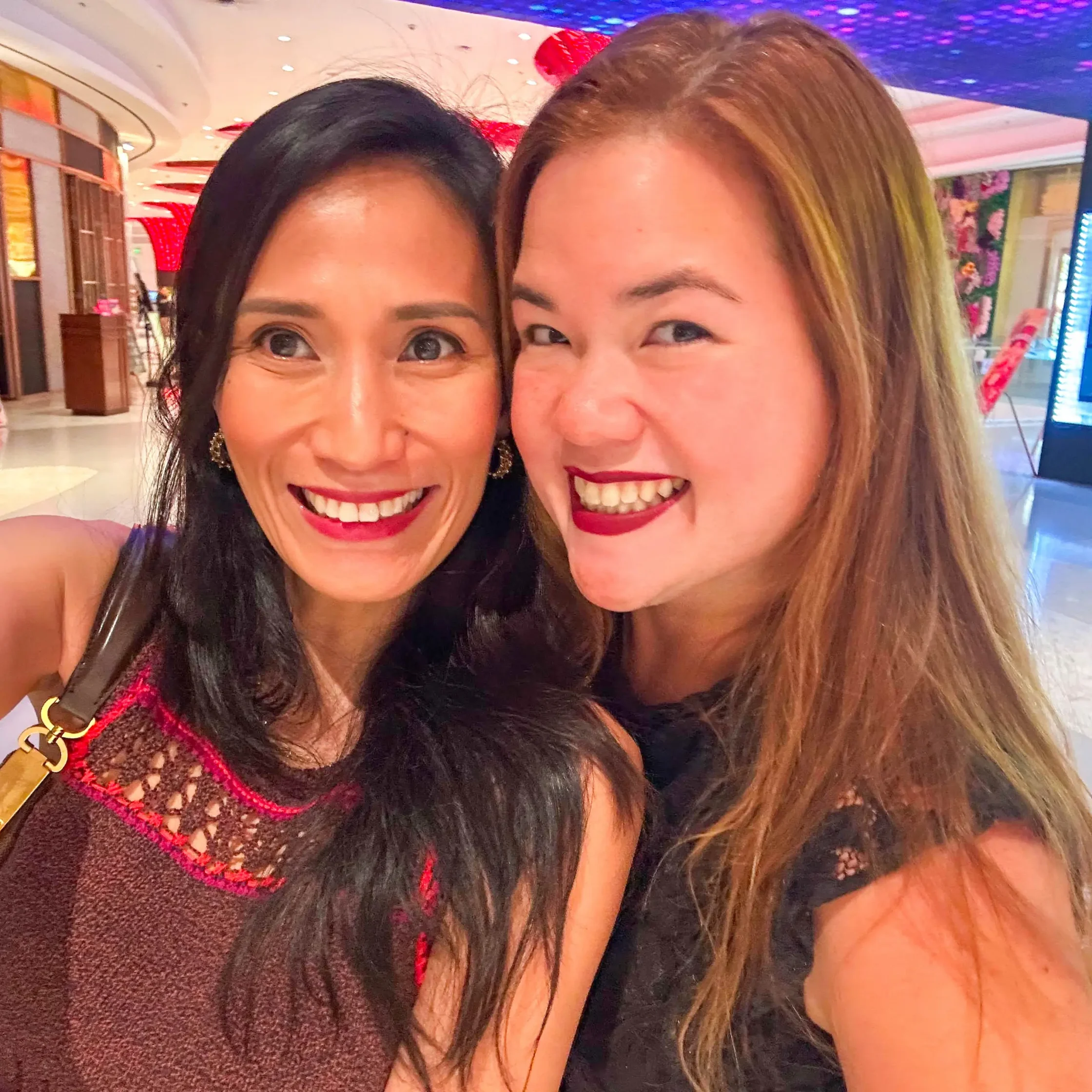 rhea rizzo and daughther smiling mom and daughter happy