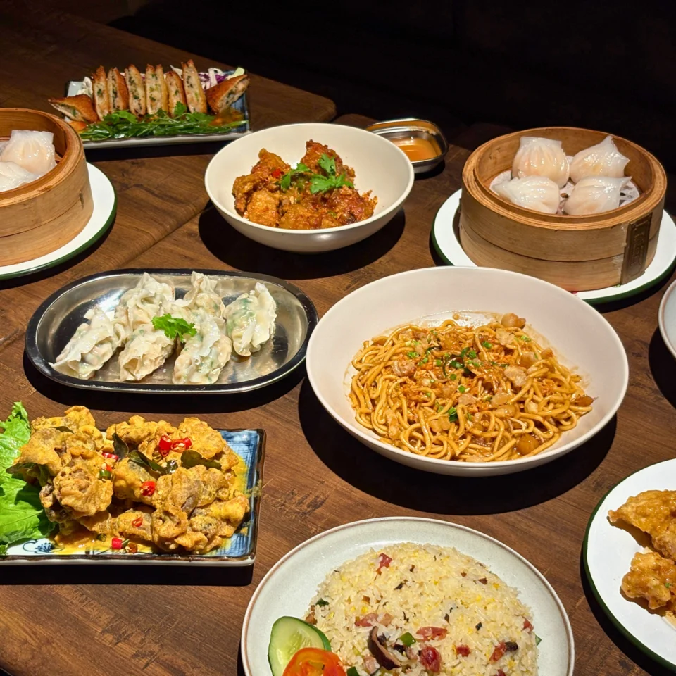 wong place capital commons pasig spread with dimsum noodles pork chicken and chinese food