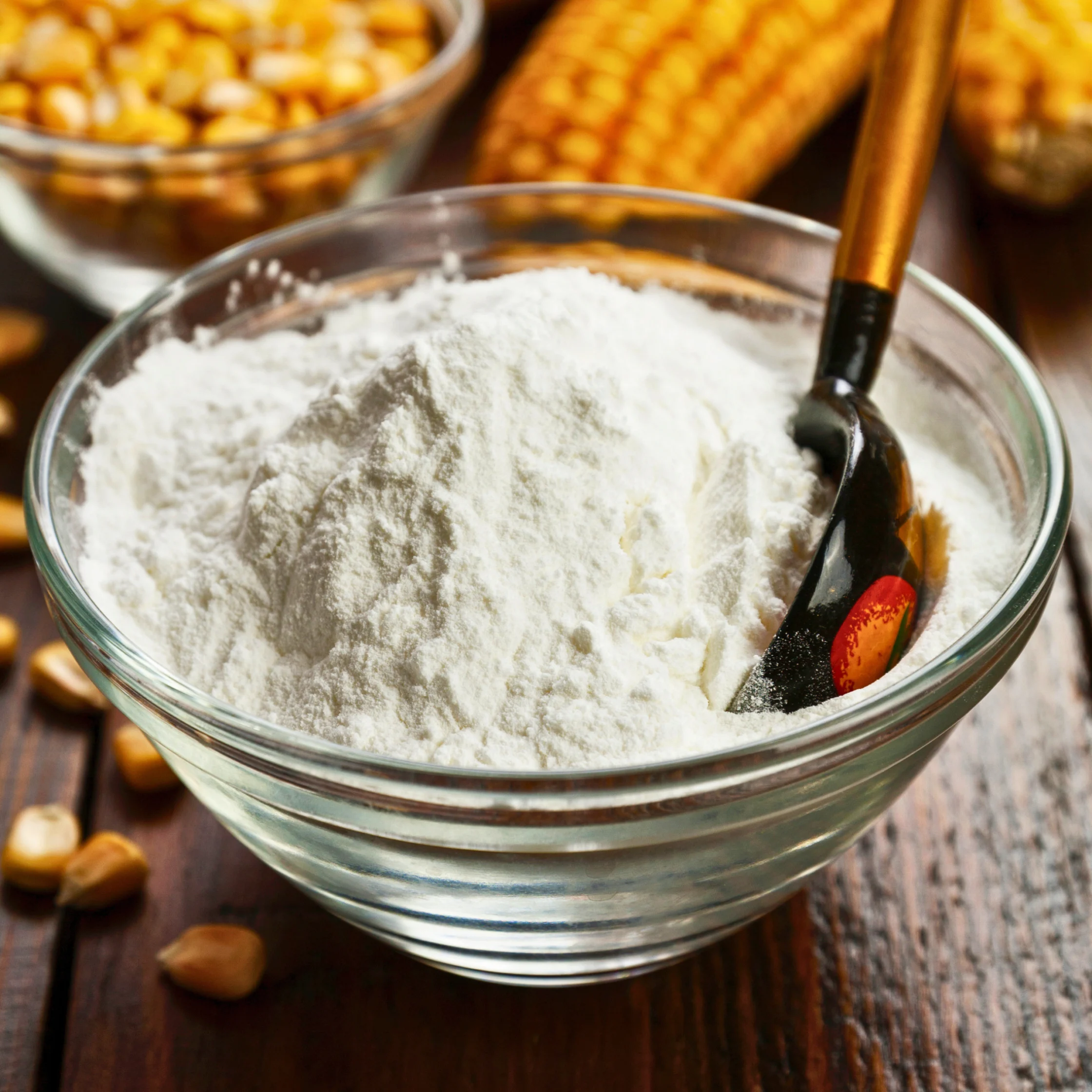 cornstarch white powder on table