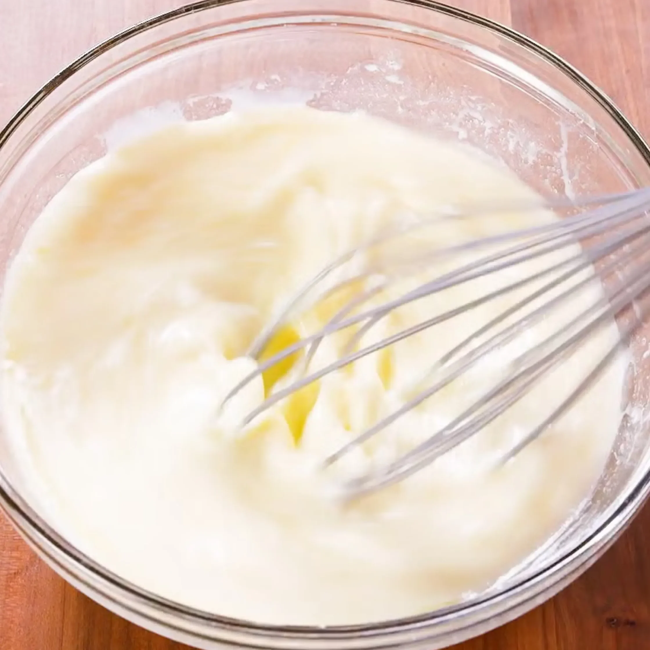eggs, milk, and melted butter