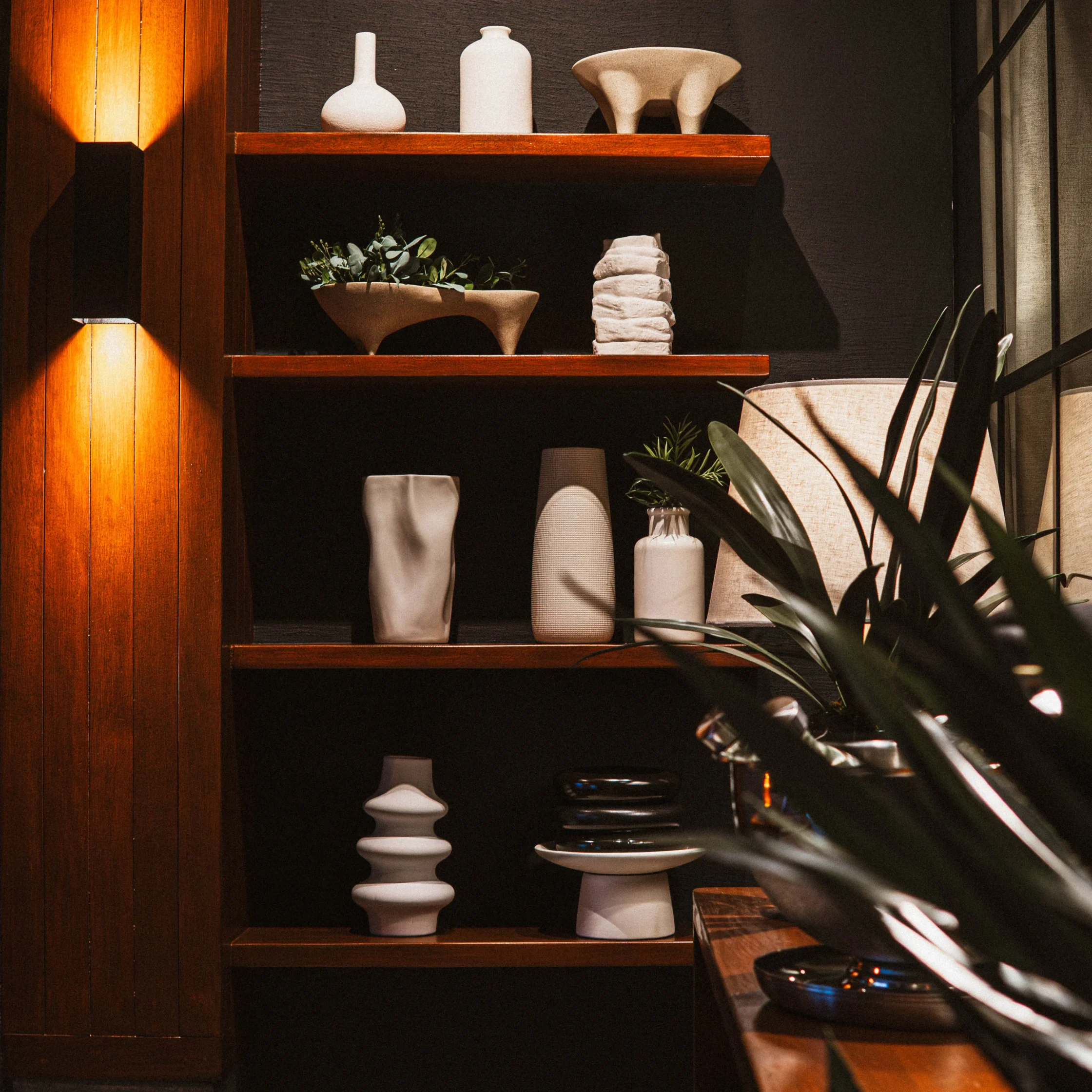 Interior decorations on a shelf