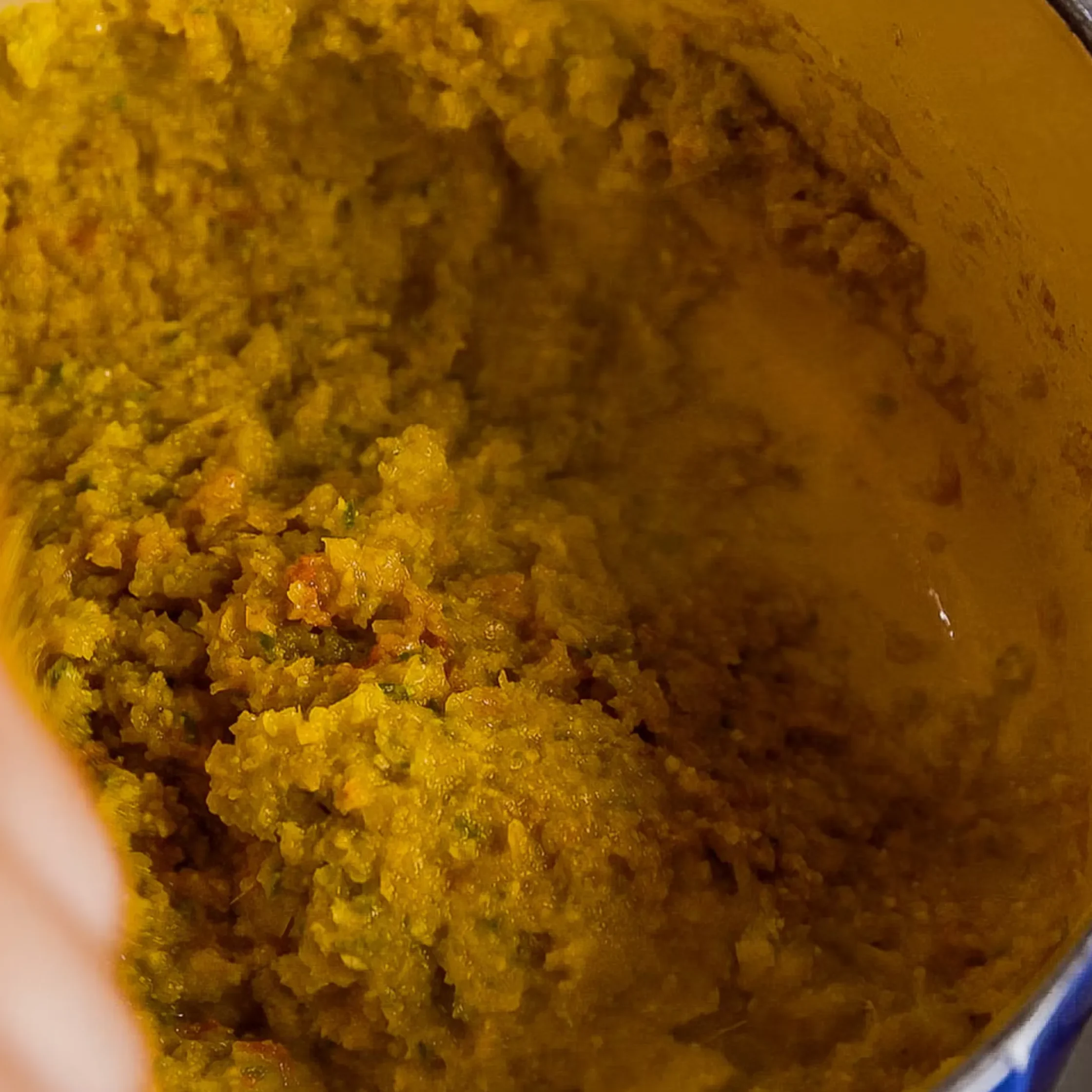 Toasted curry powder in some oil until fragrant and slightly darkened