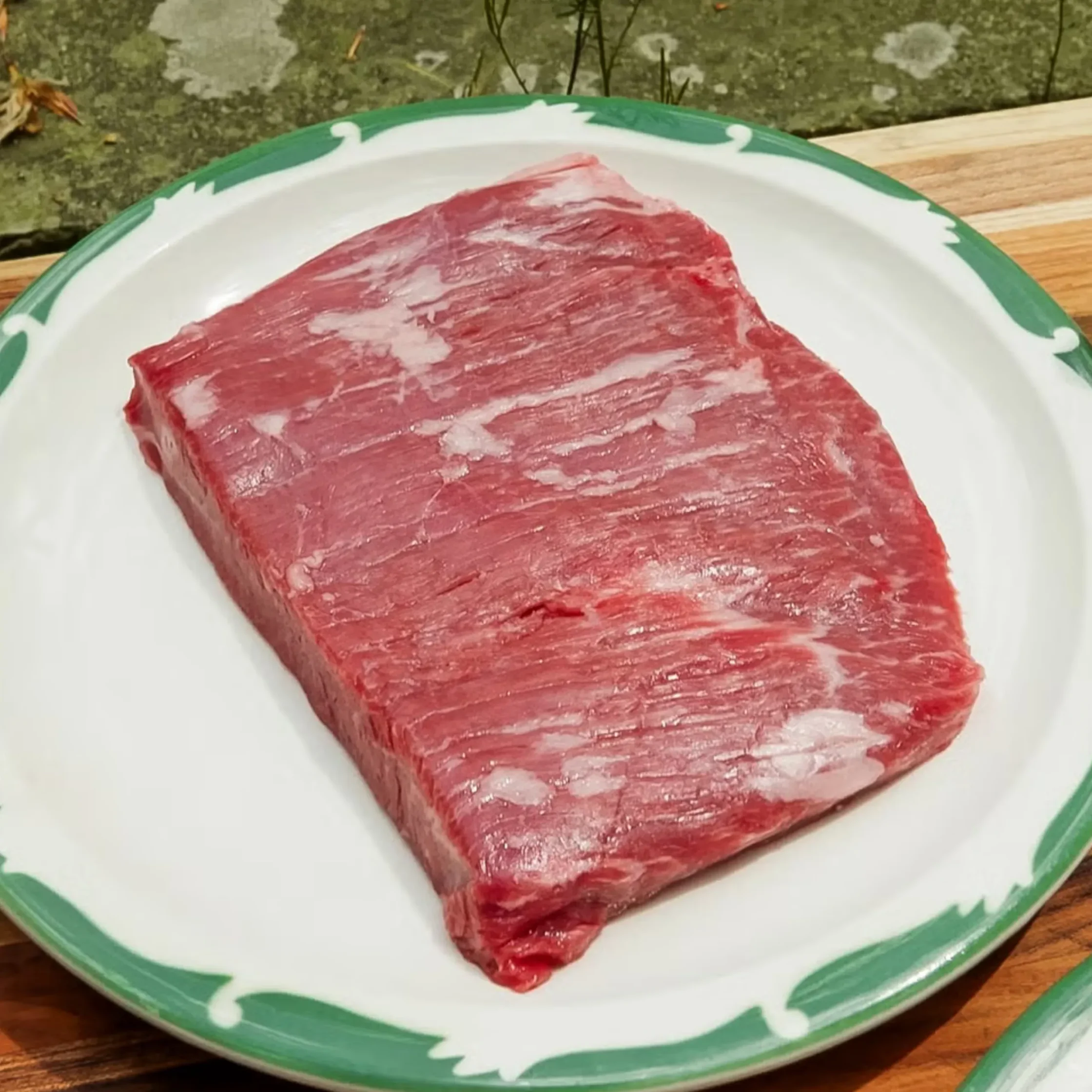 Flank steak getting ready for its marinade.