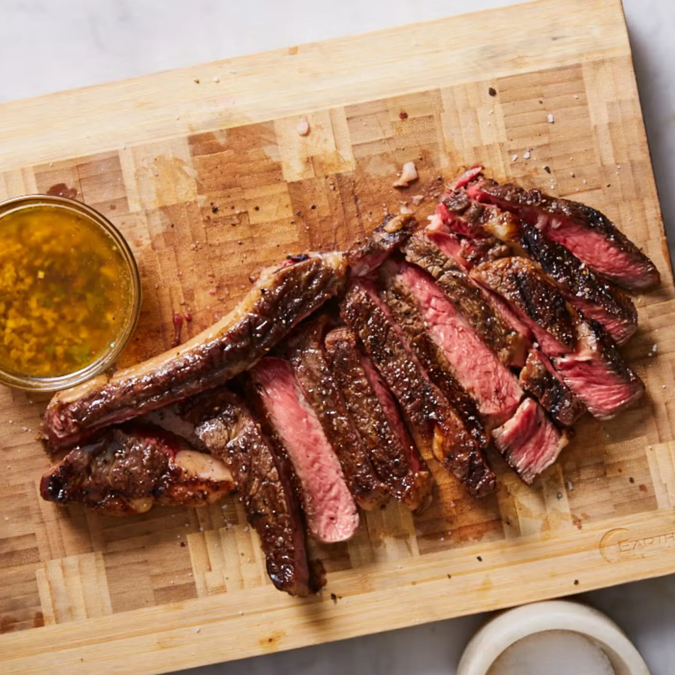 Steak on cutting board