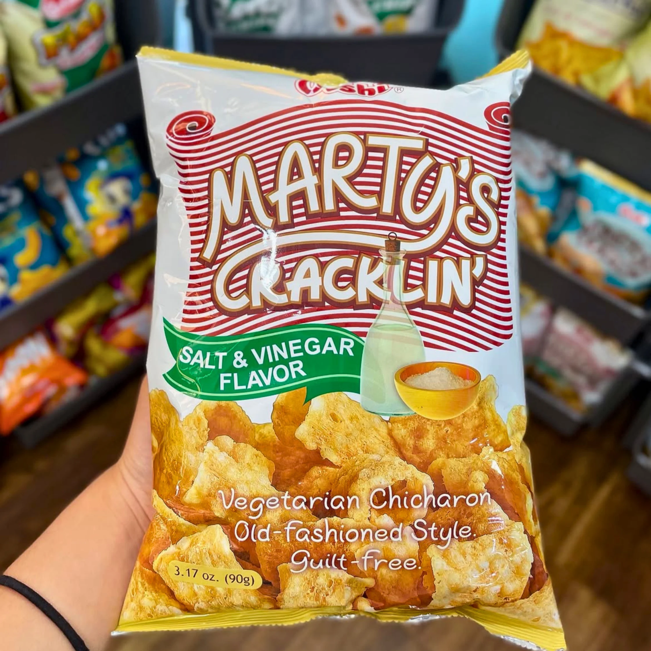 pack of Oishi Martys Cracklin PHOTO COURTESY OF Fil-Mart Eatcetera