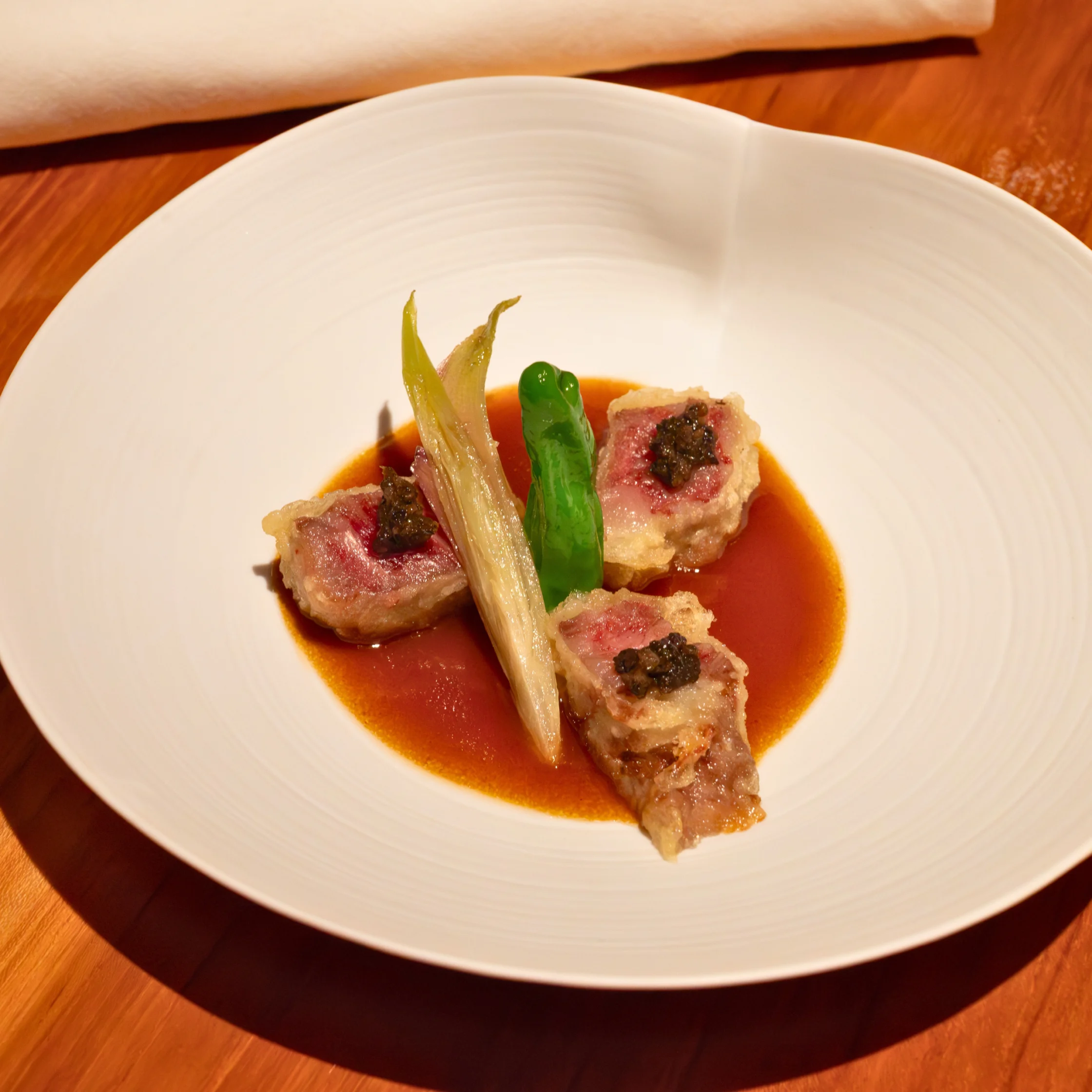SHIDO - Oumi Beef Grade A5 Tempura with Shidō-style Beef Bone Sauce