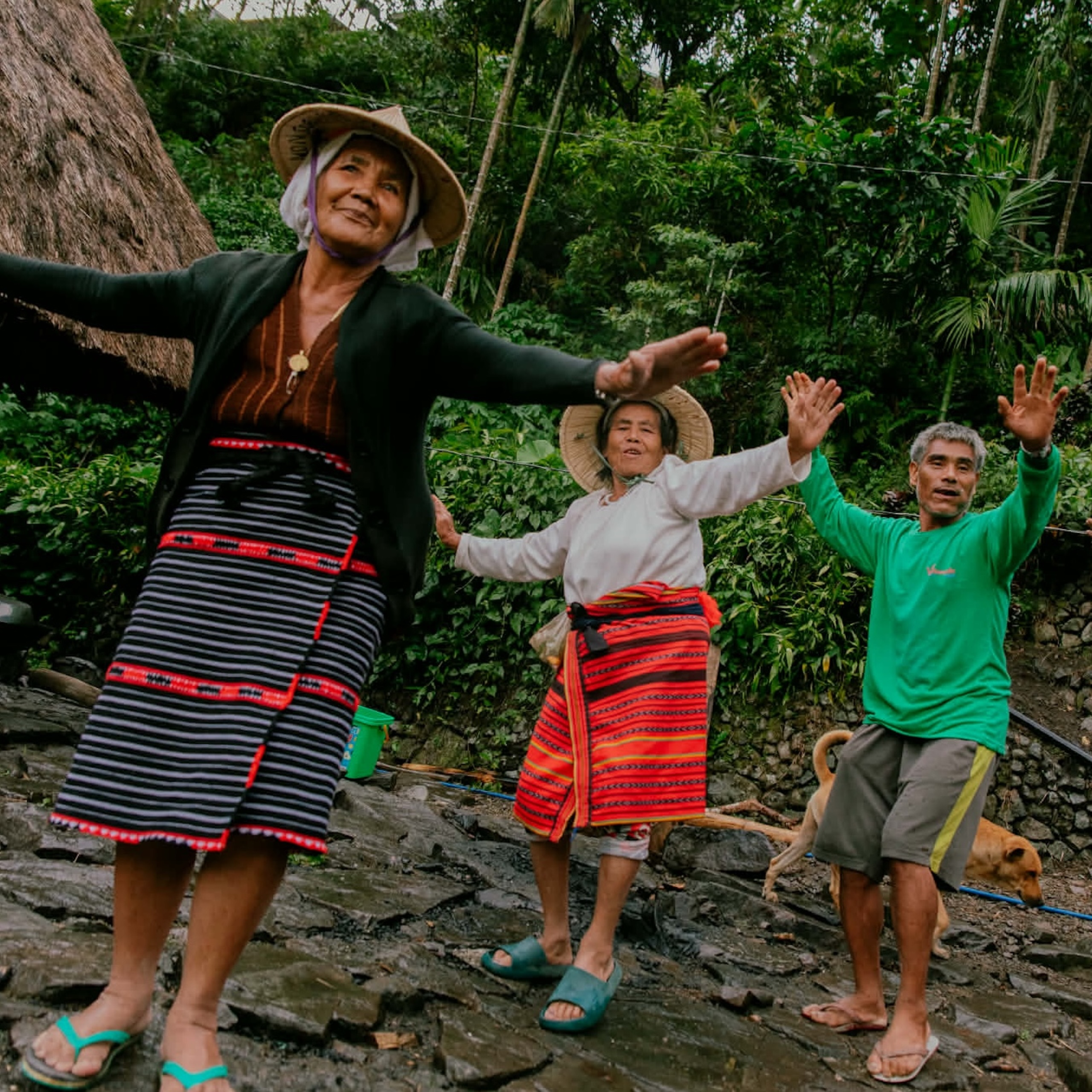 Ifugao people dancing in a forest