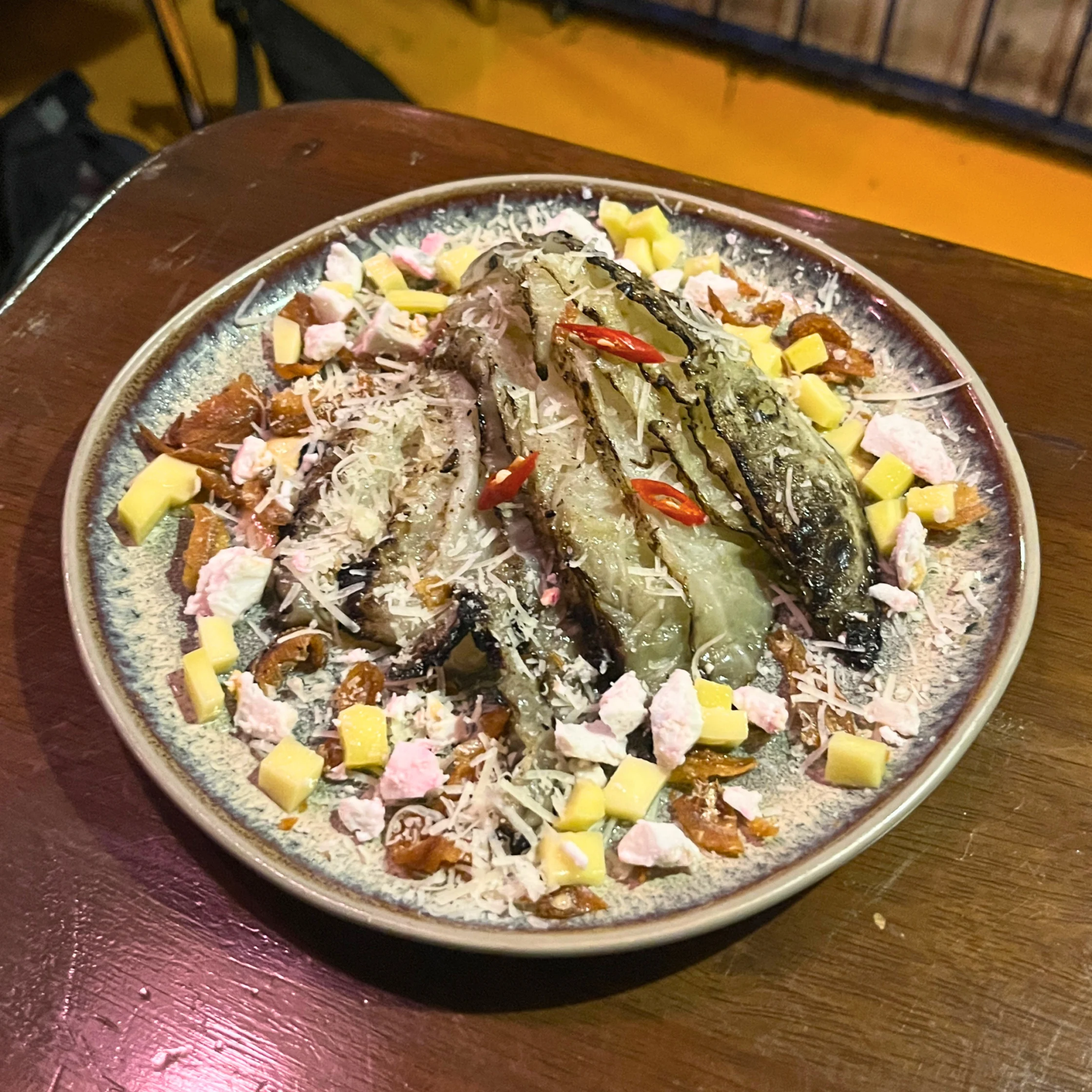 erik matti rekdi grilled cabbage with parmesan and salted egg