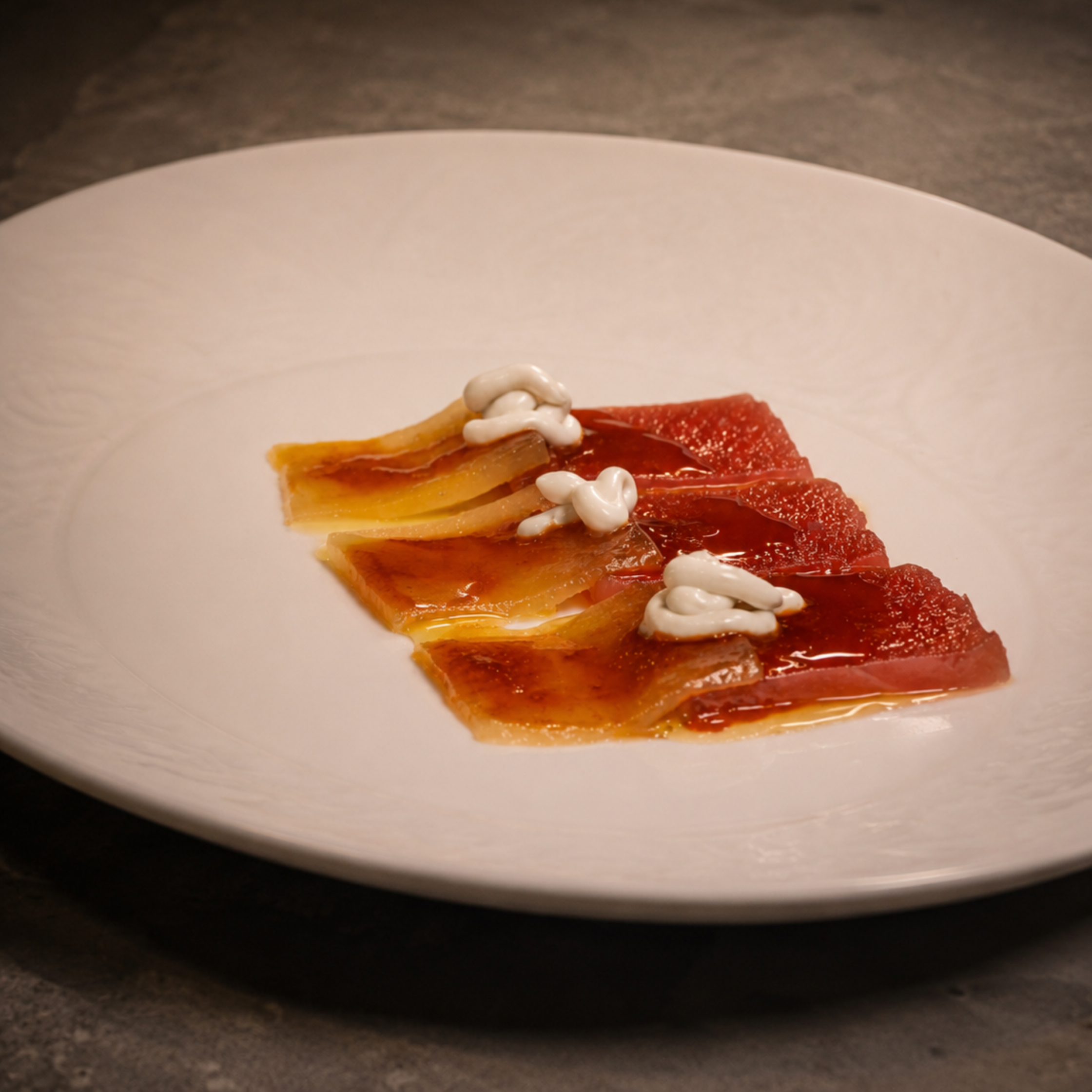 Raw fish dish on plate