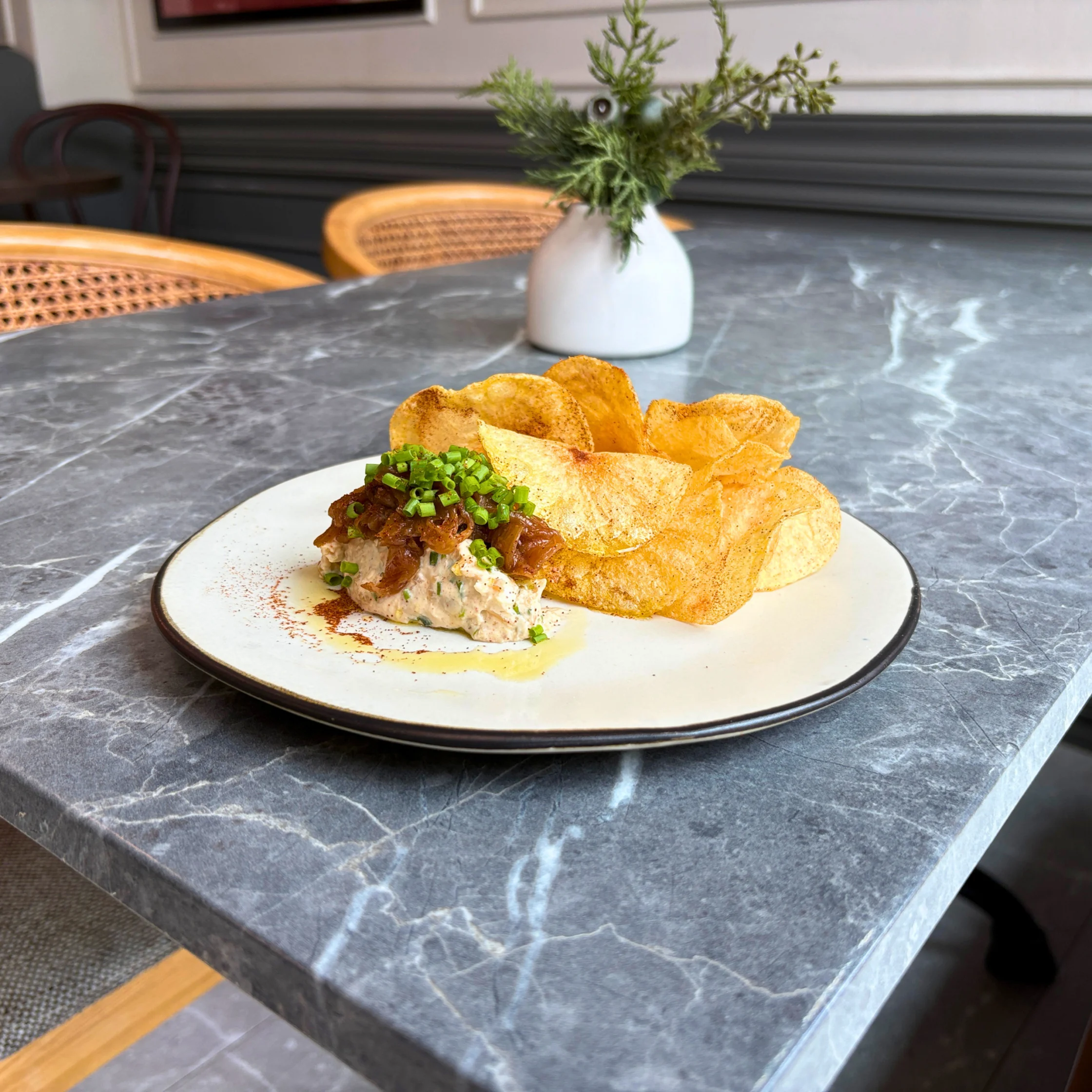 the manila baker house made potato chips and caramelized onion creme dip