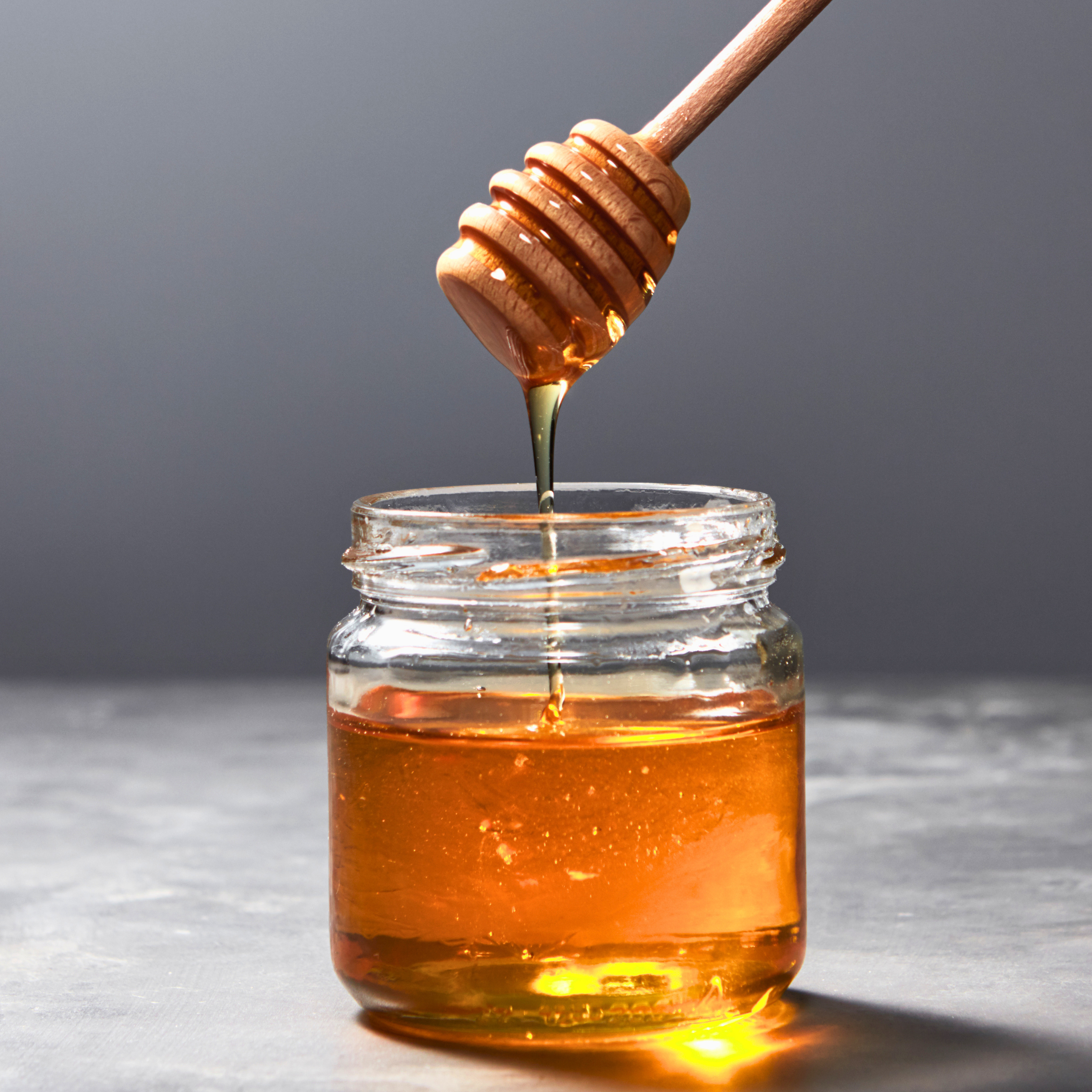 golden honey in jar