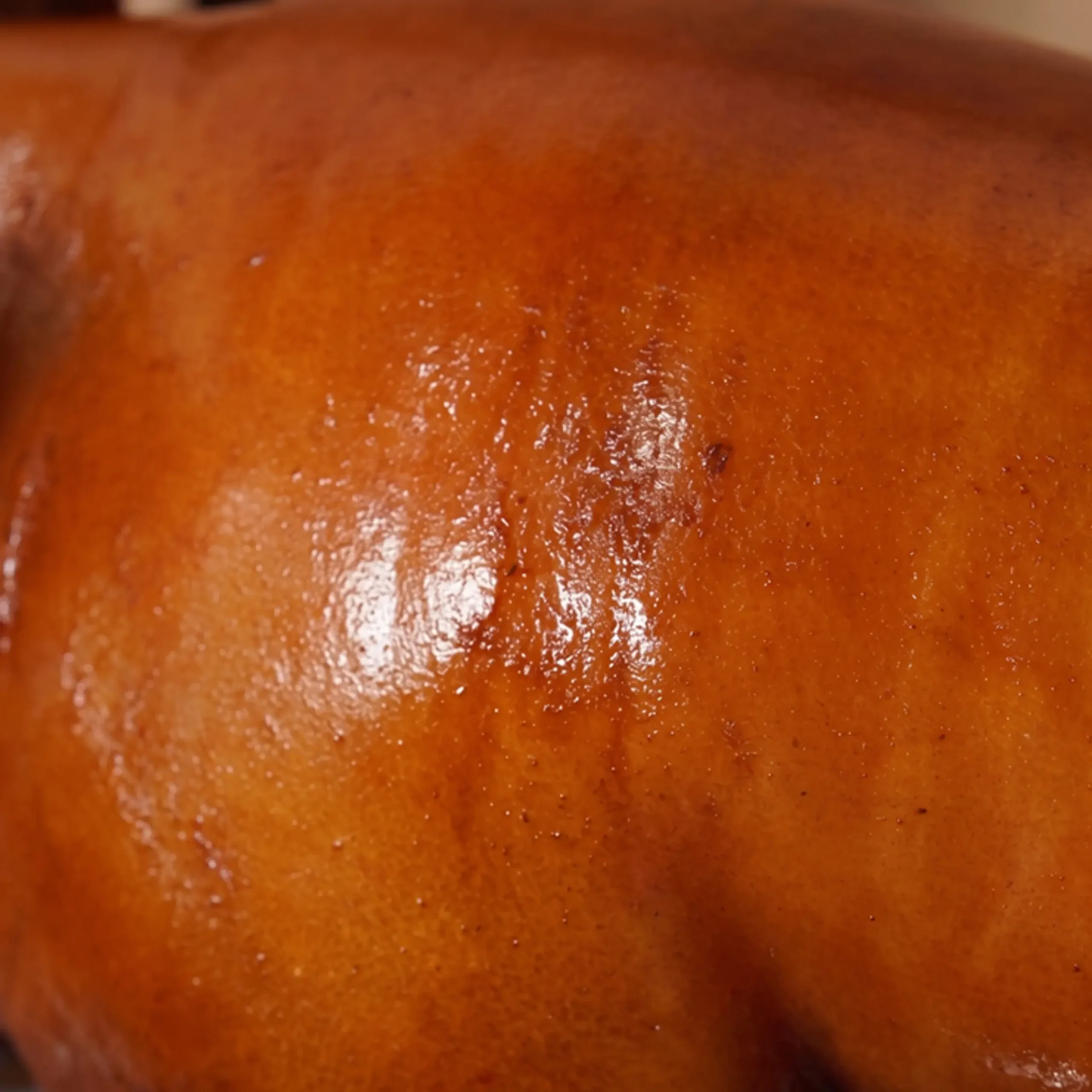 shiny golden brown roast pig skin