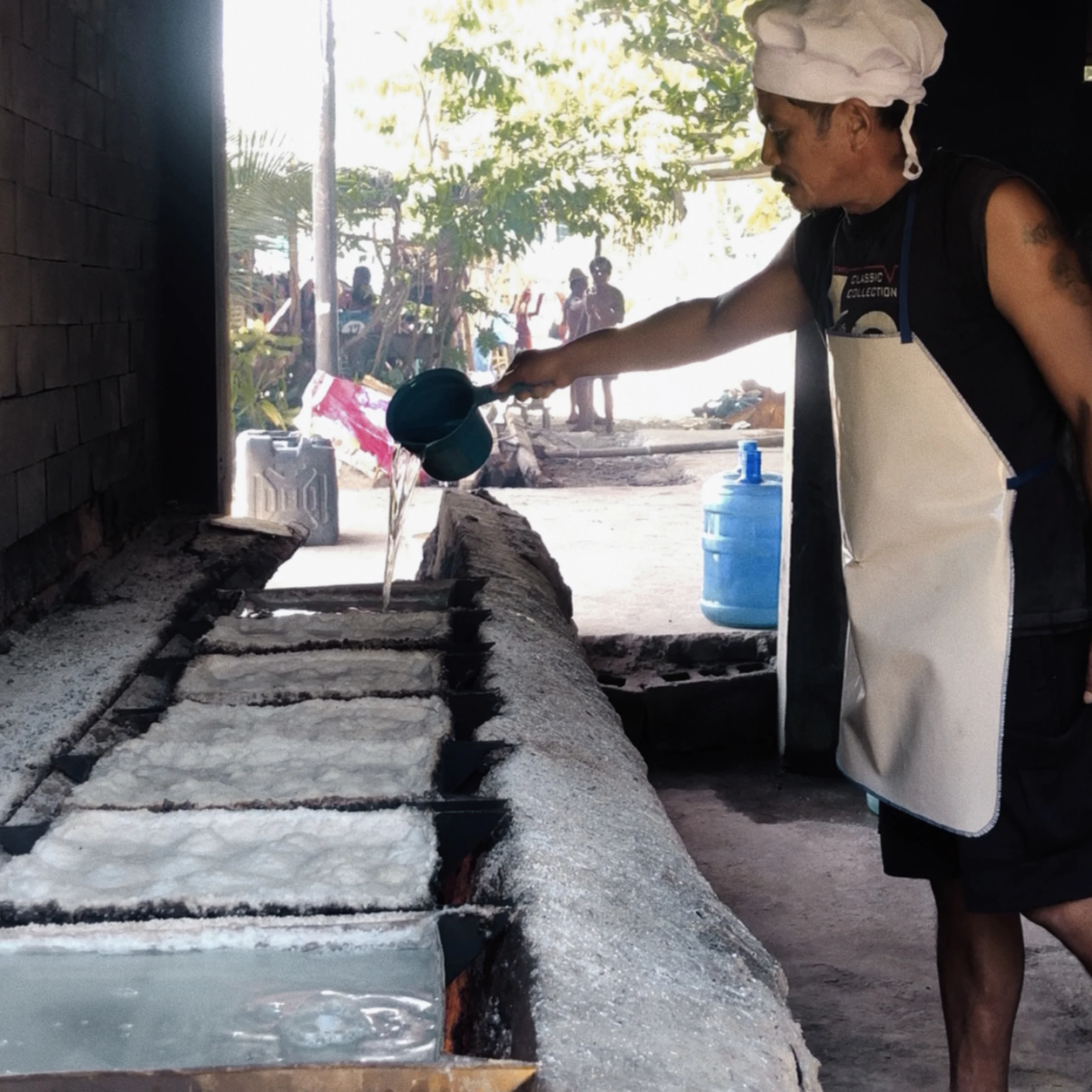 makin the salt involves a painstaking process that demands patience and elbow grease