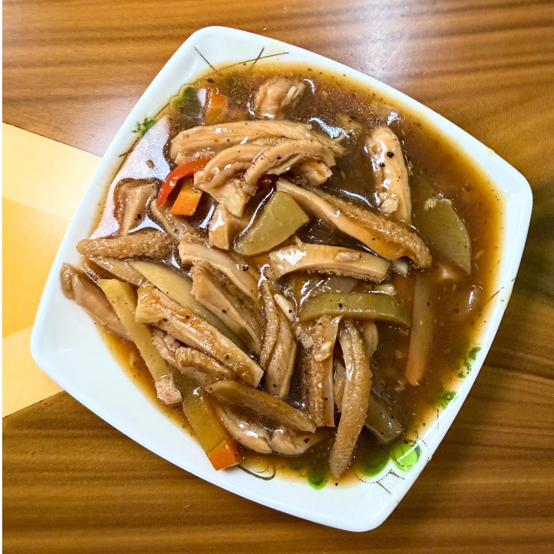 paklay with bamboo shoots (labong) and is often lightly soured with pineapple, tomato, or tamarind from six siters
