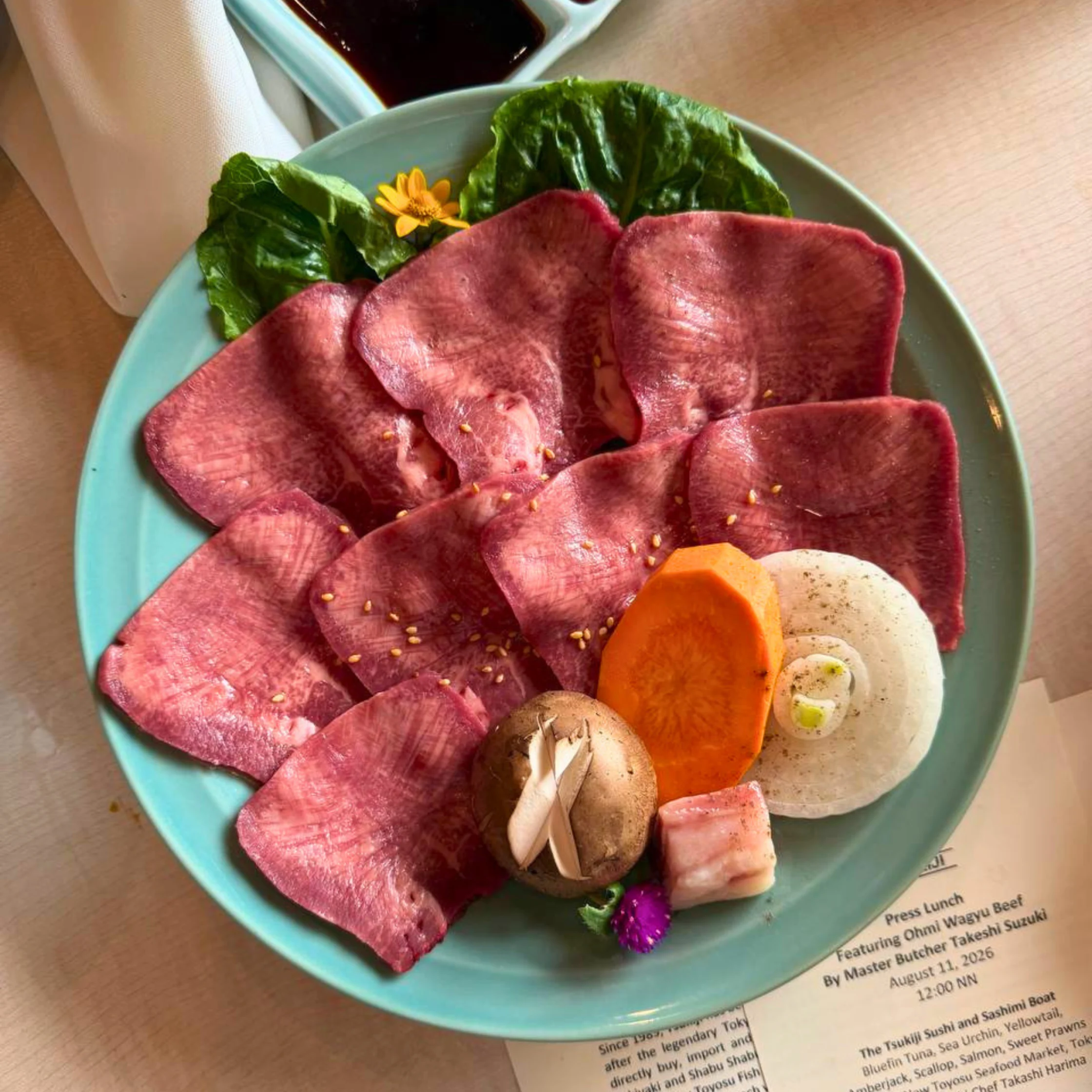 special omi tongue served with lemon sauce