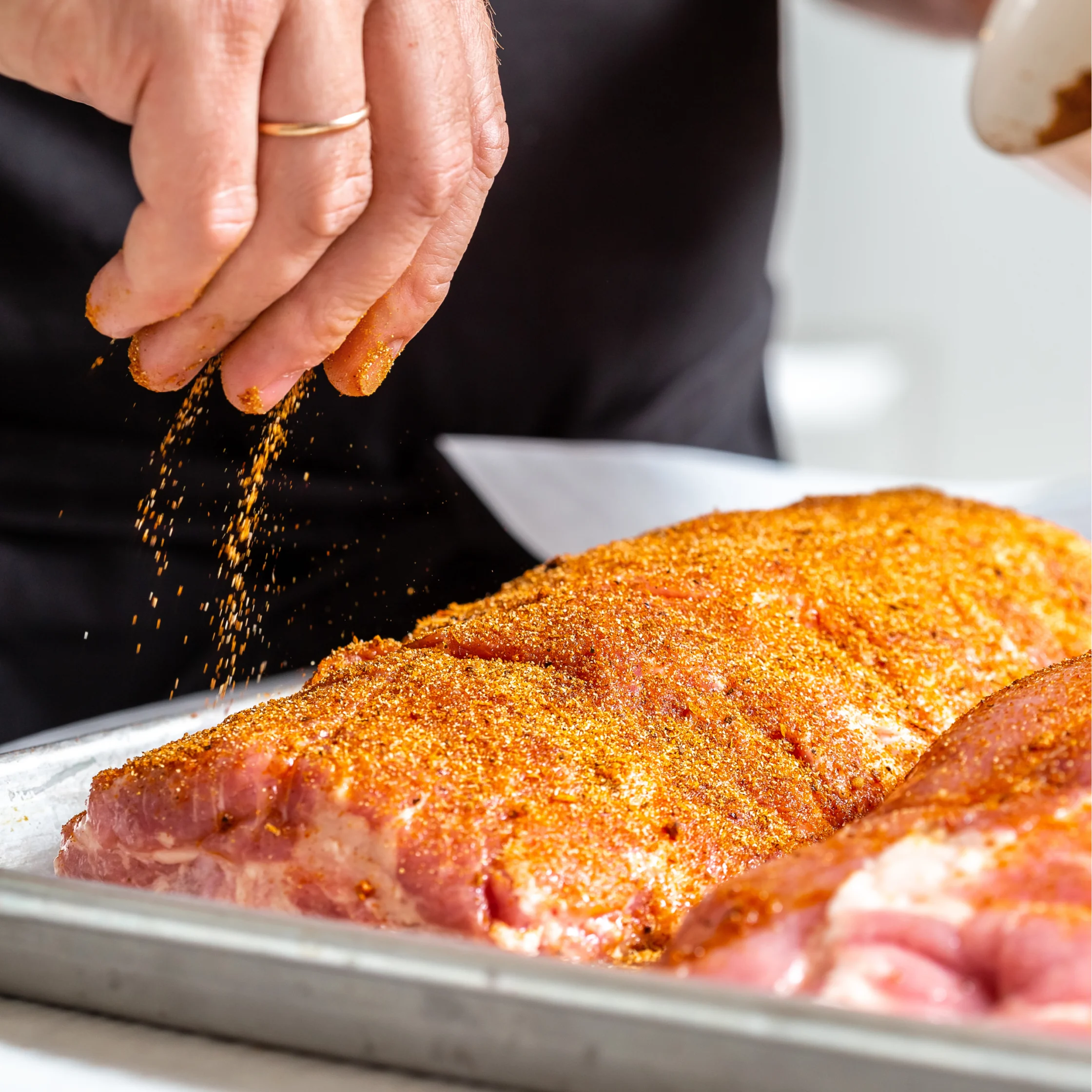 steak rubs on meat