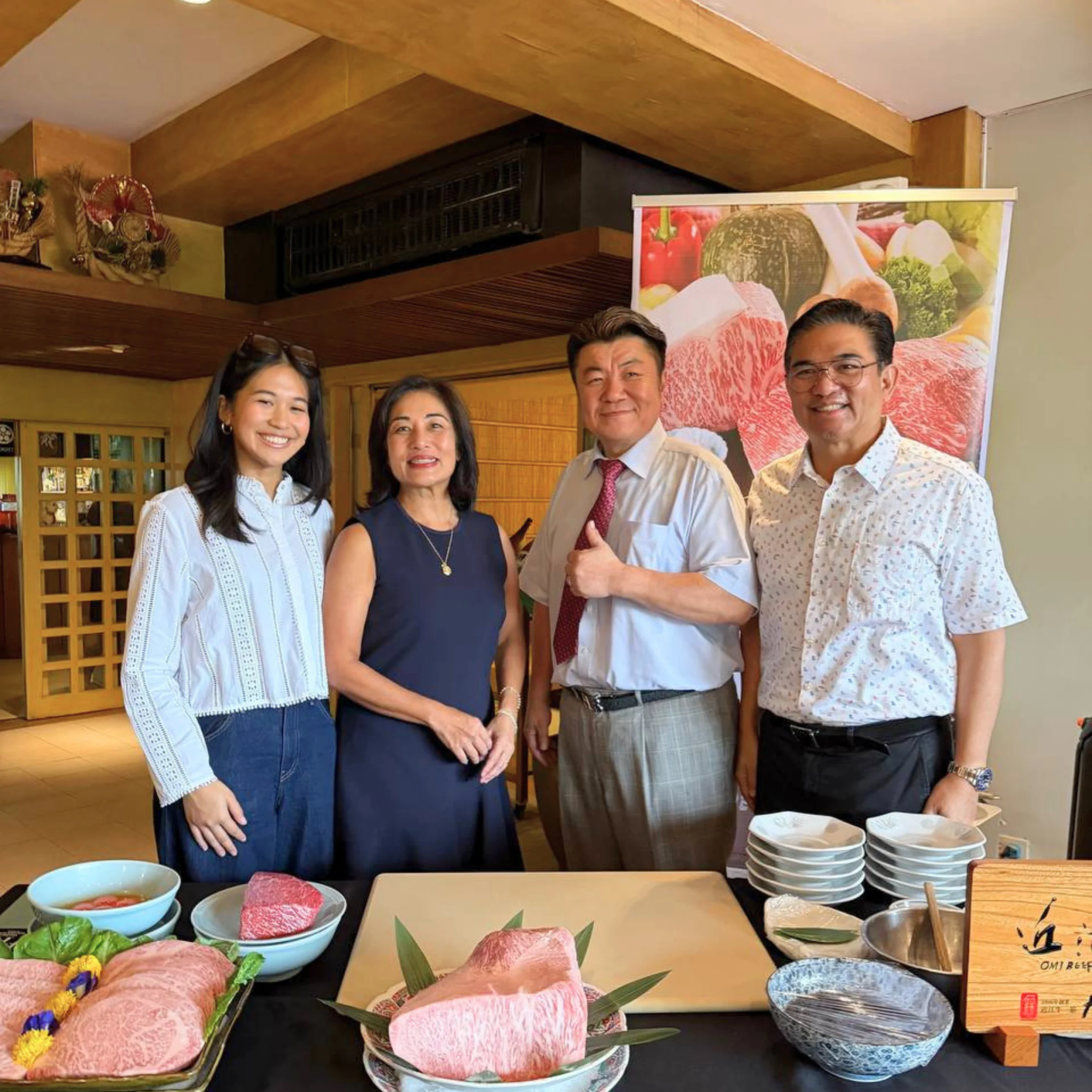 the gamboas along with master butcher Takeshi Suzuki