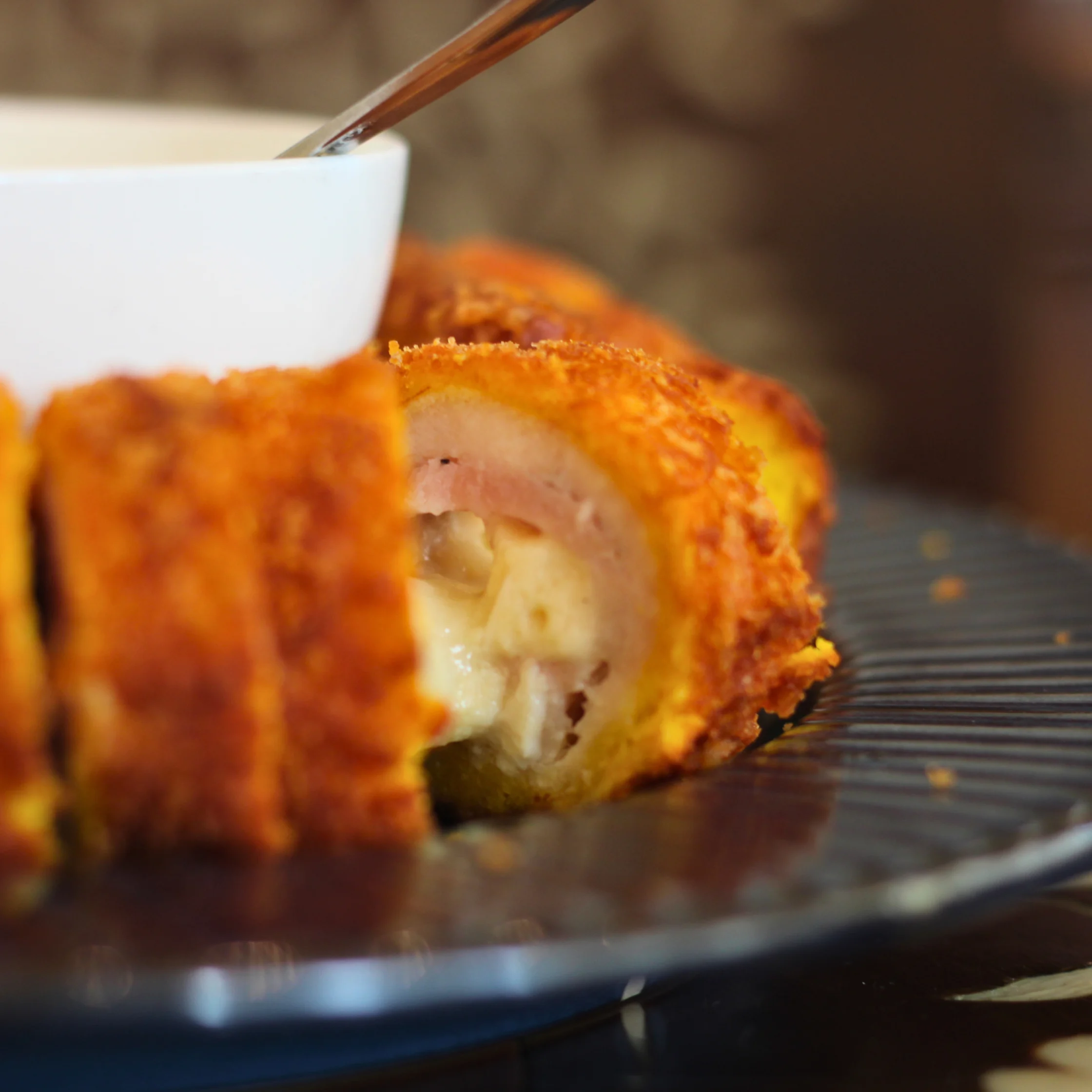 chicken cordon bleu from the giving cafe