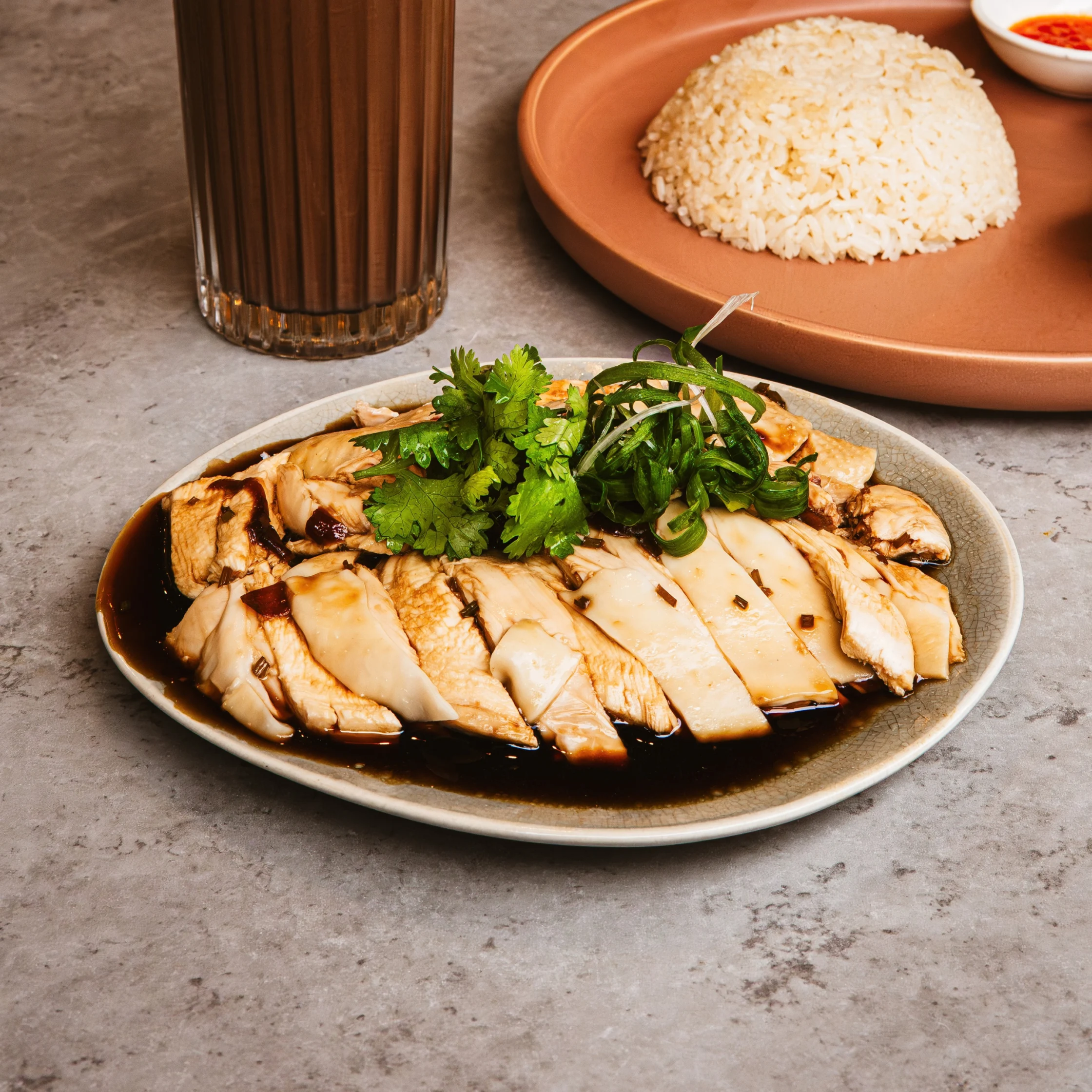 Hainanese chicken rice at flock bf homes