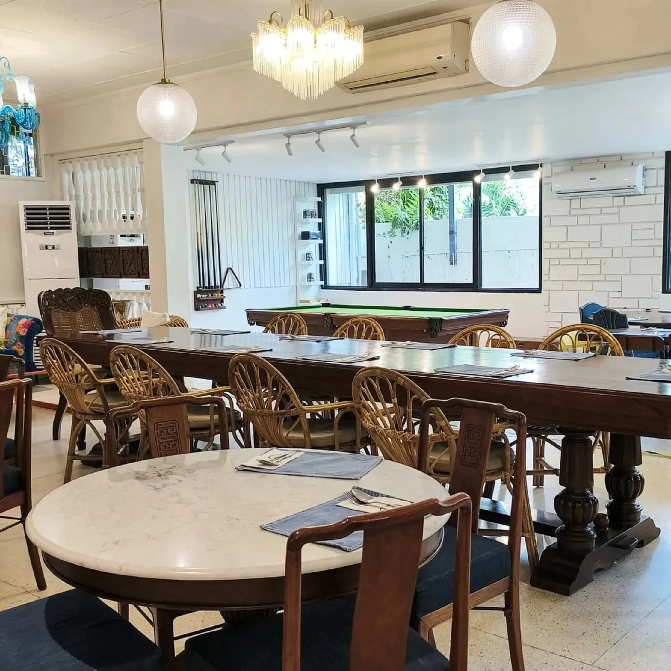 the giving cafe mabini branch interiors which features the family's original furniture