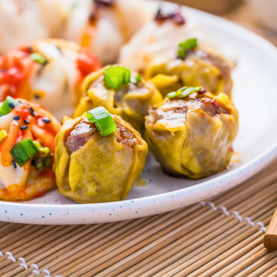 different kinds of dumpling in plate