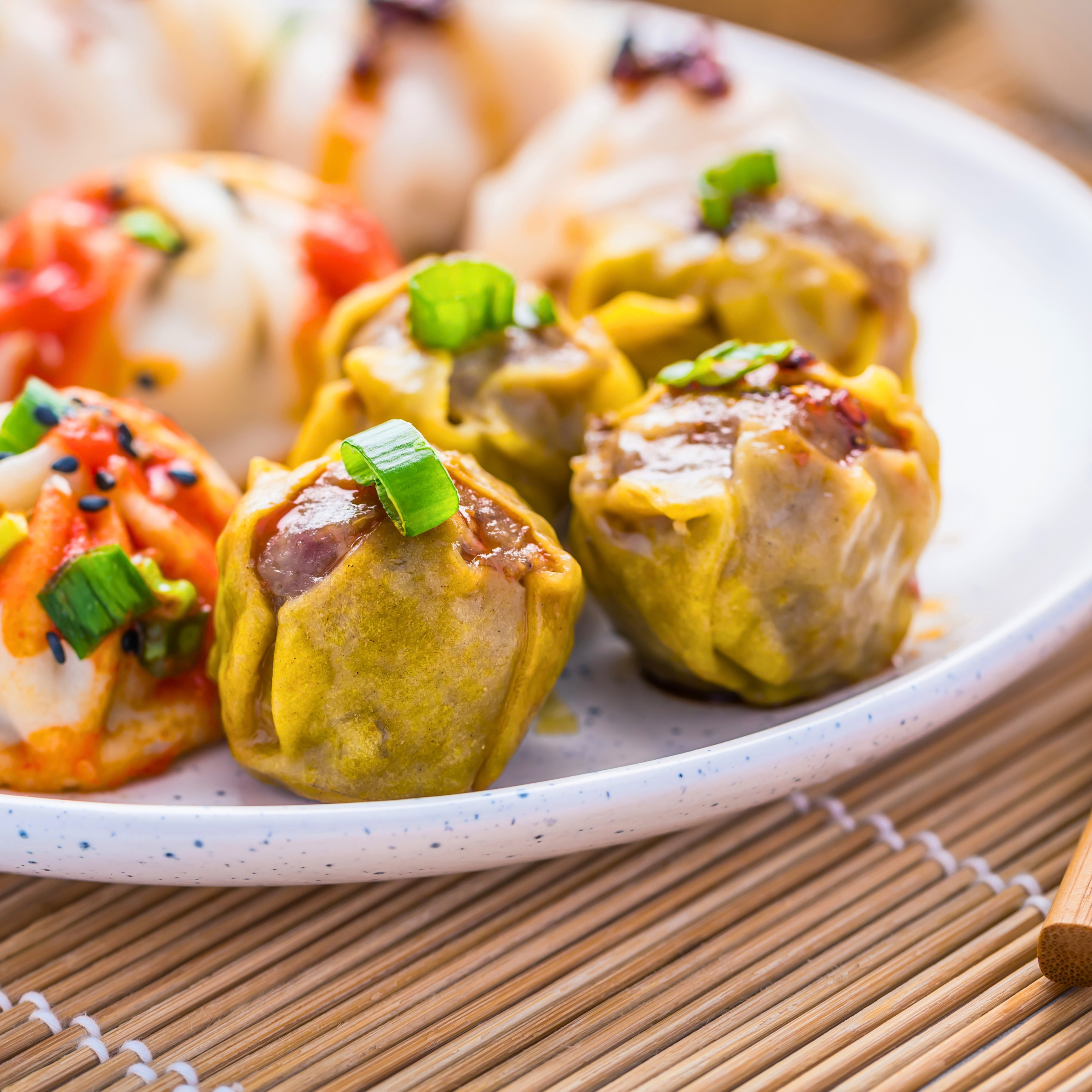 different kinds of dumpling in plate