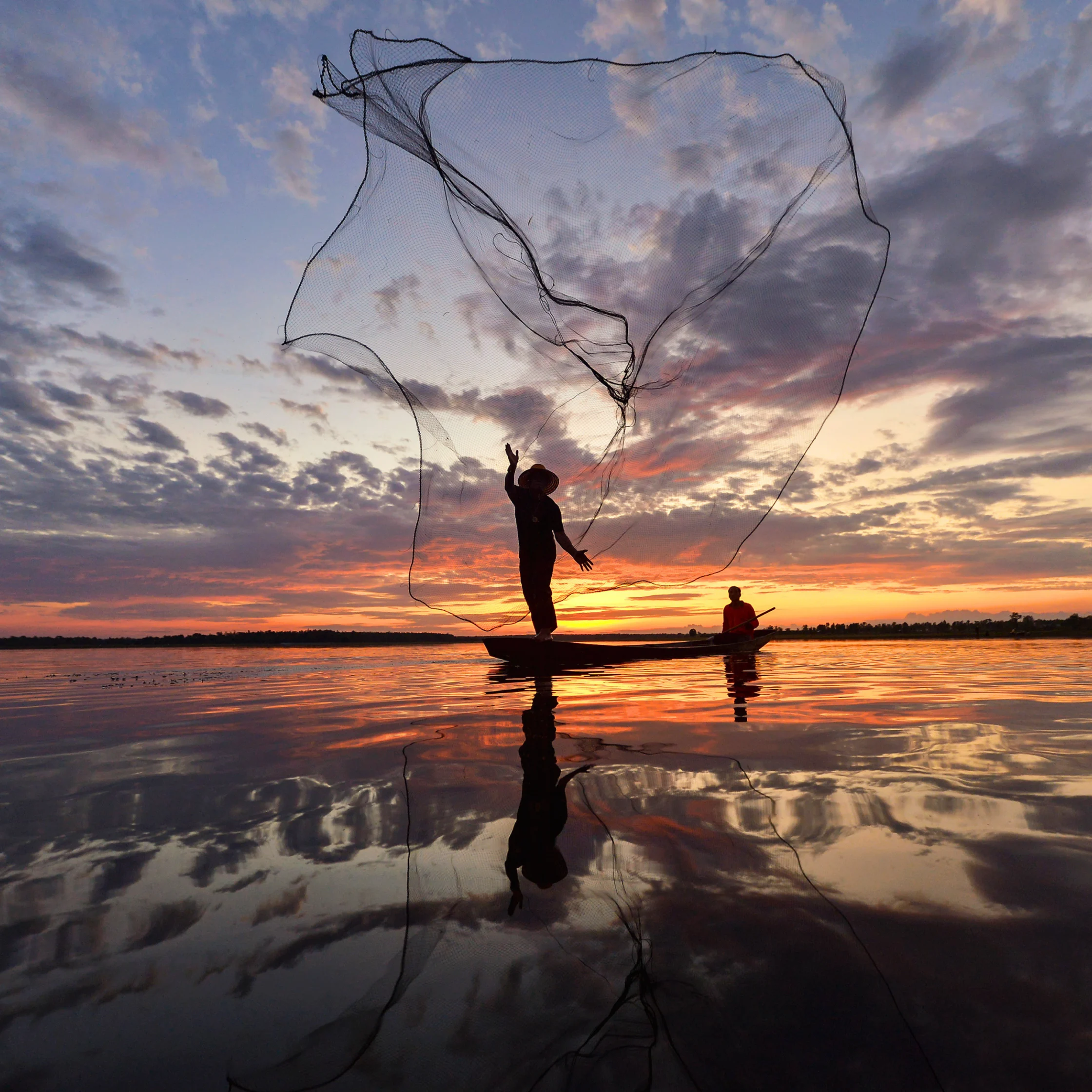 fisherman casting a wide net